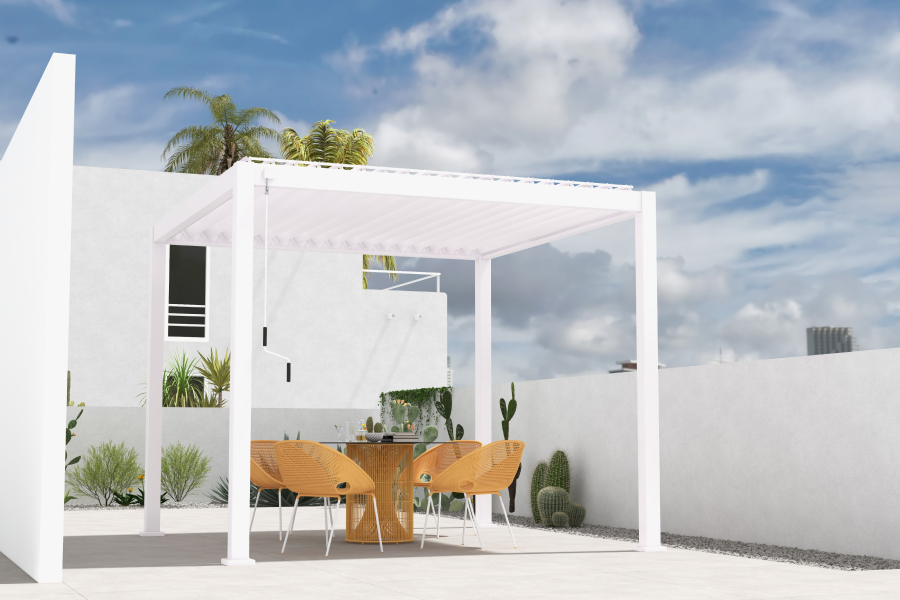 Transforming Your Outdoor Space with a White Louvered Pergola