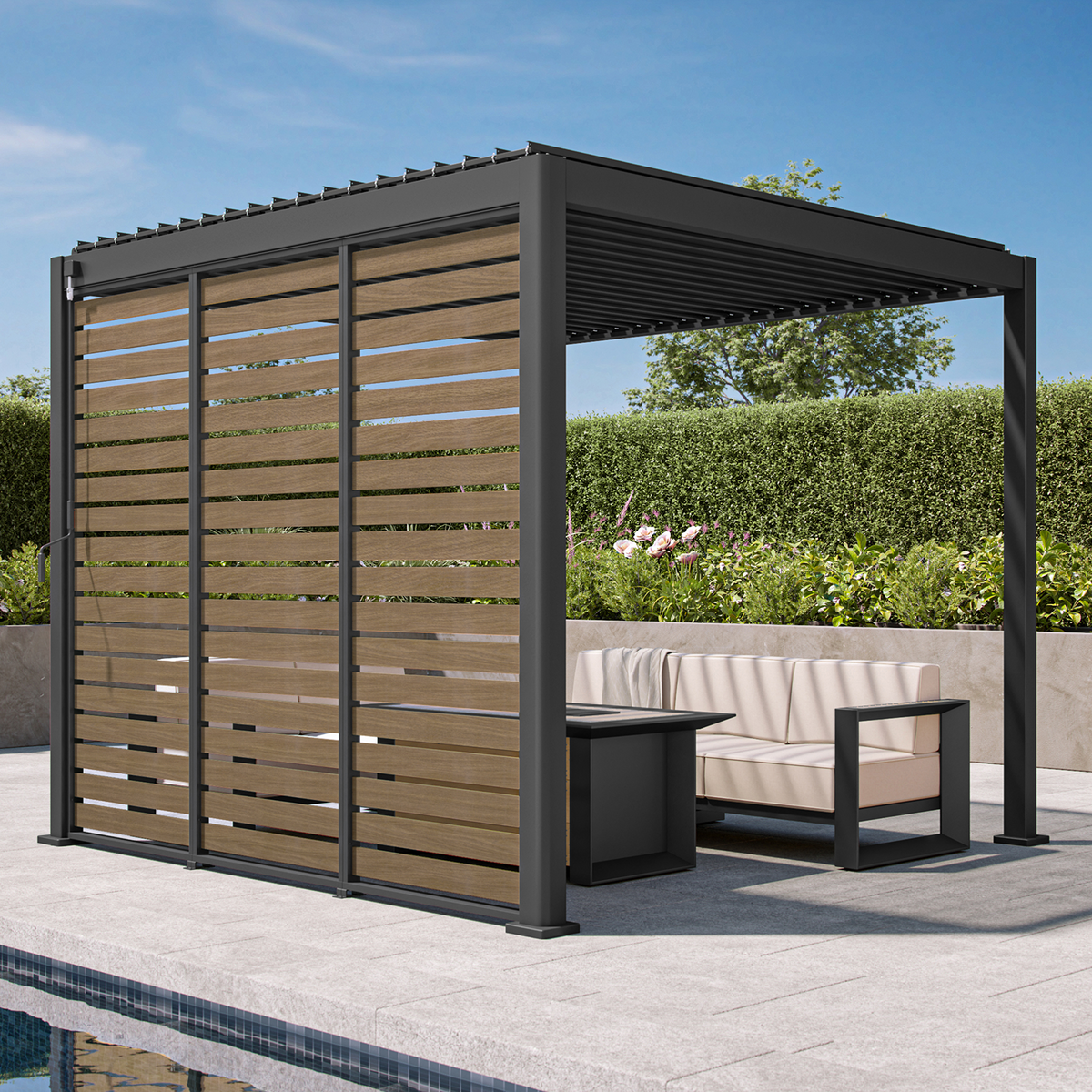 111 Accessory - 1/3 10' Brown Ebony Panorama Deco Wall