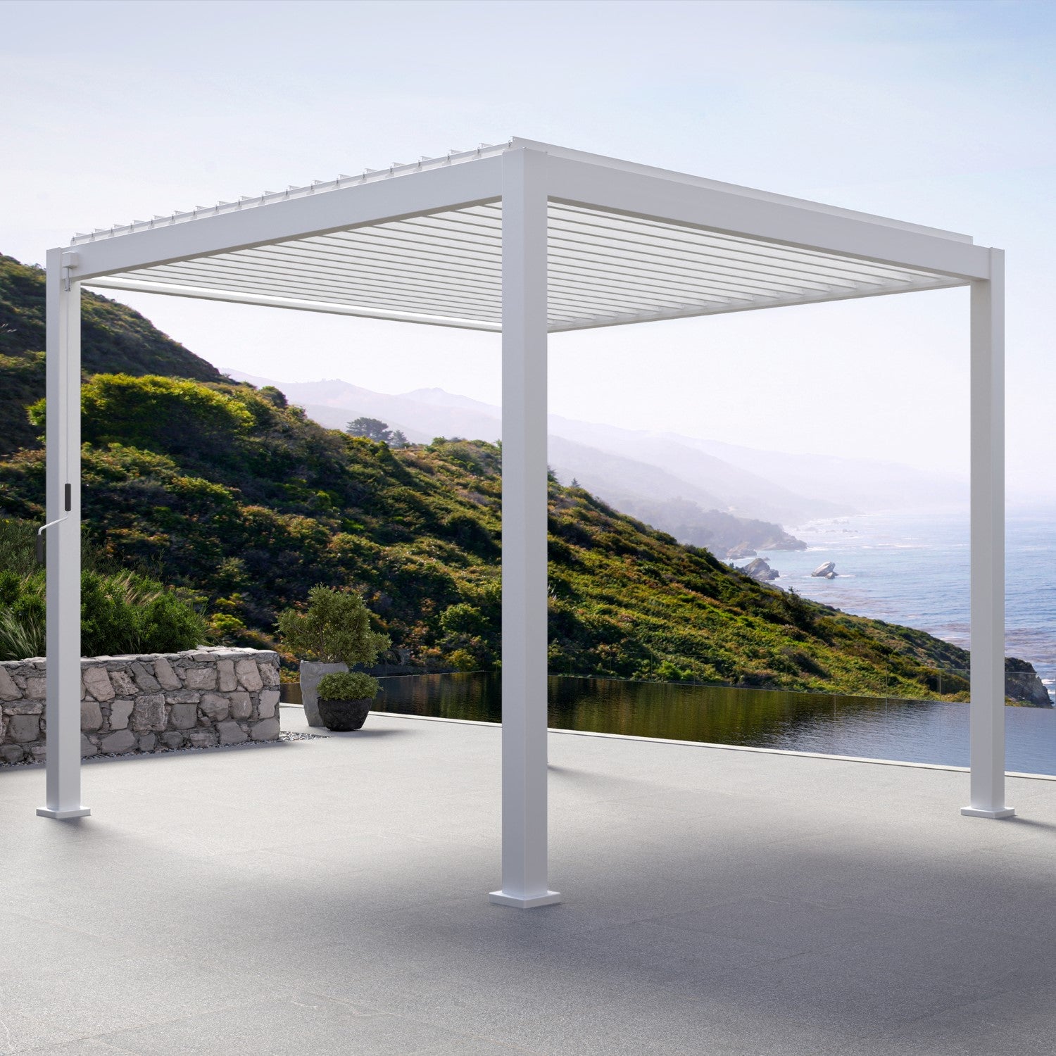 MIRADOR 111DA 10'x10' WHITE PERGOLA | ALUMINUM LOUVERED PERGOLA