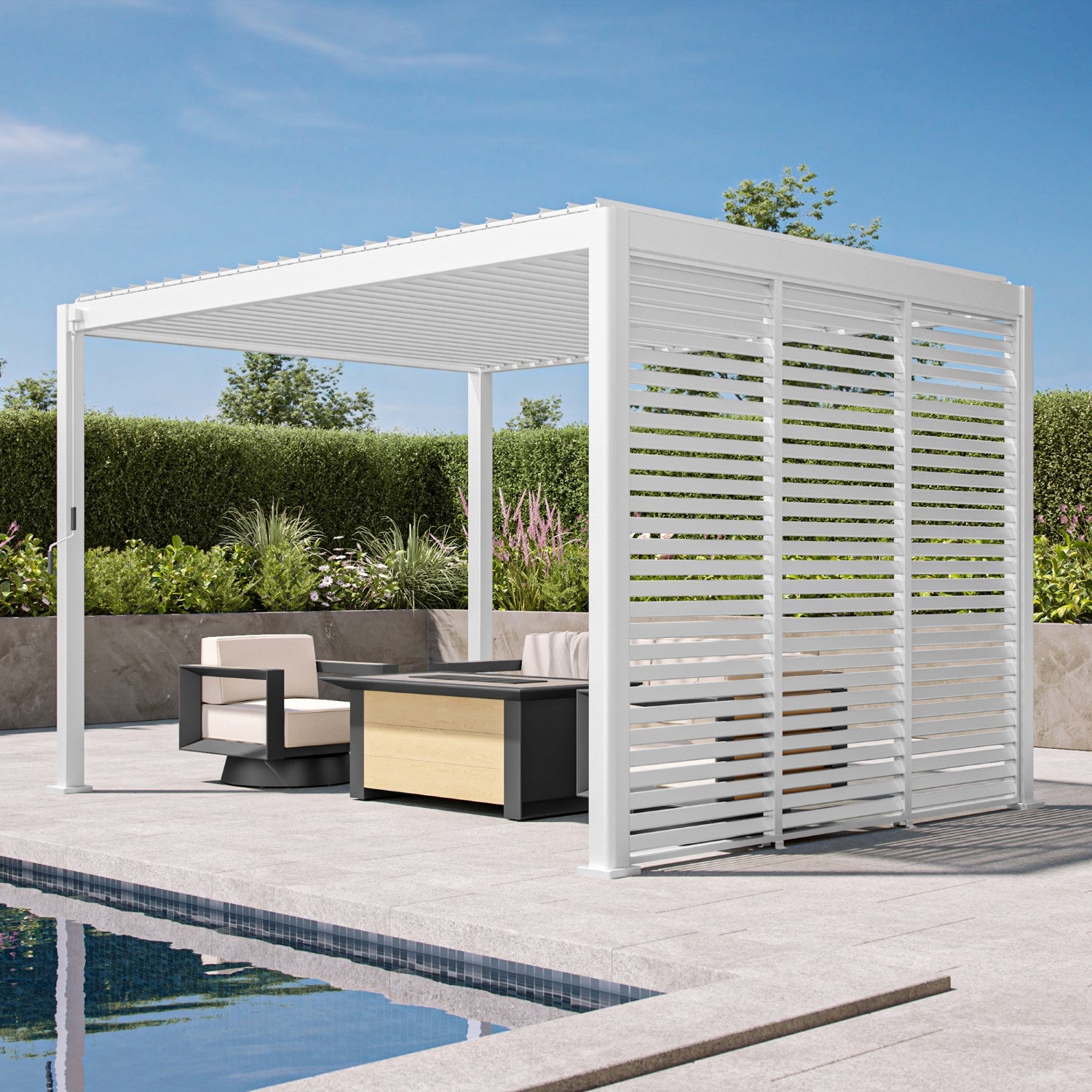 111 Accessory - 1/3 10' White Fixed shutter wall