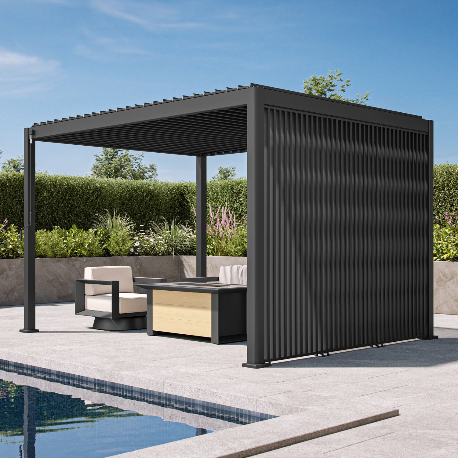 111 Zubehör – 1/3 10' Anthrazitfarbene Decowall Skyline