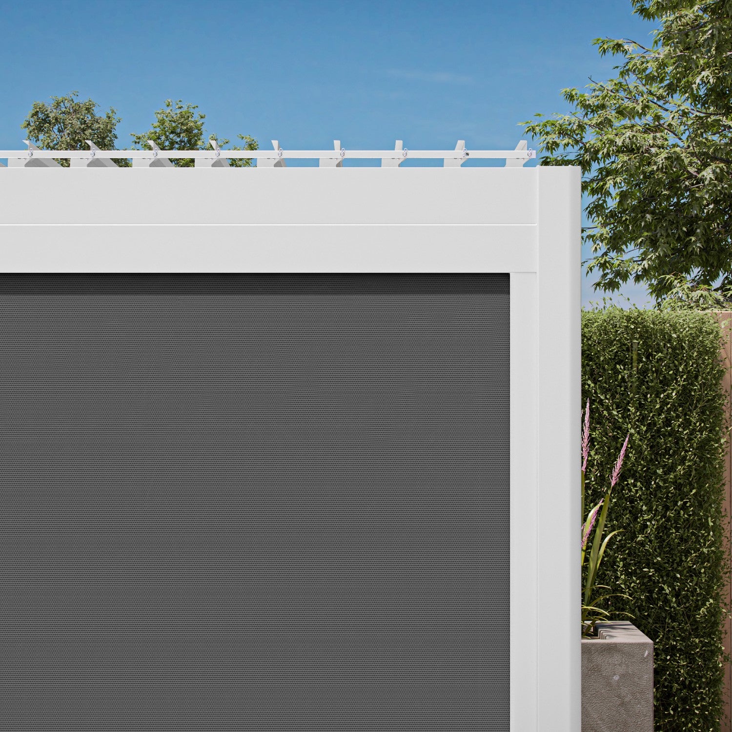111 Accessory - 13' White pull down screen - white color one for your outdoor living privacy