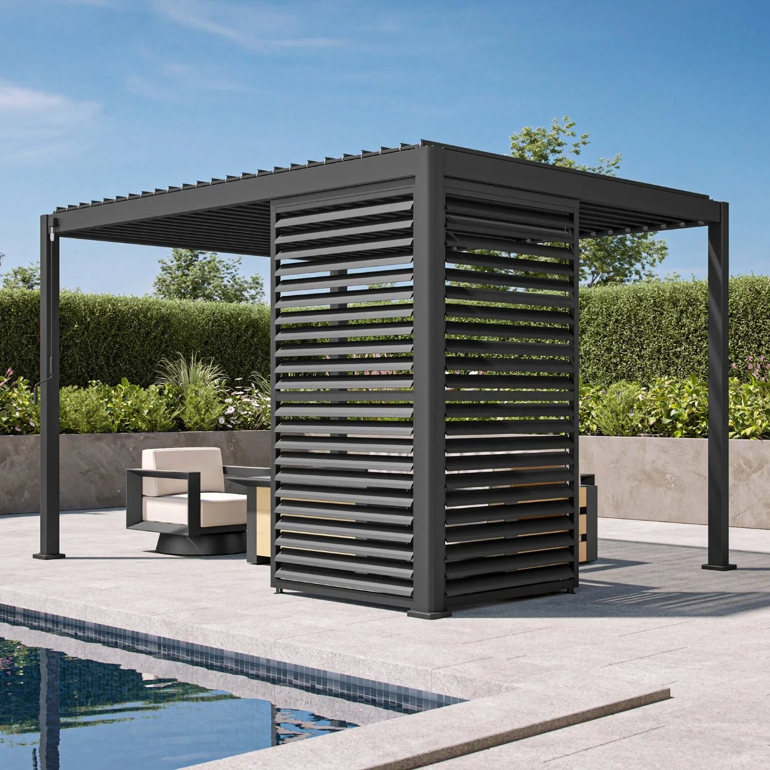 Upgrade Pergola with Shutter Wall Upgrade ｜111 Accessory
