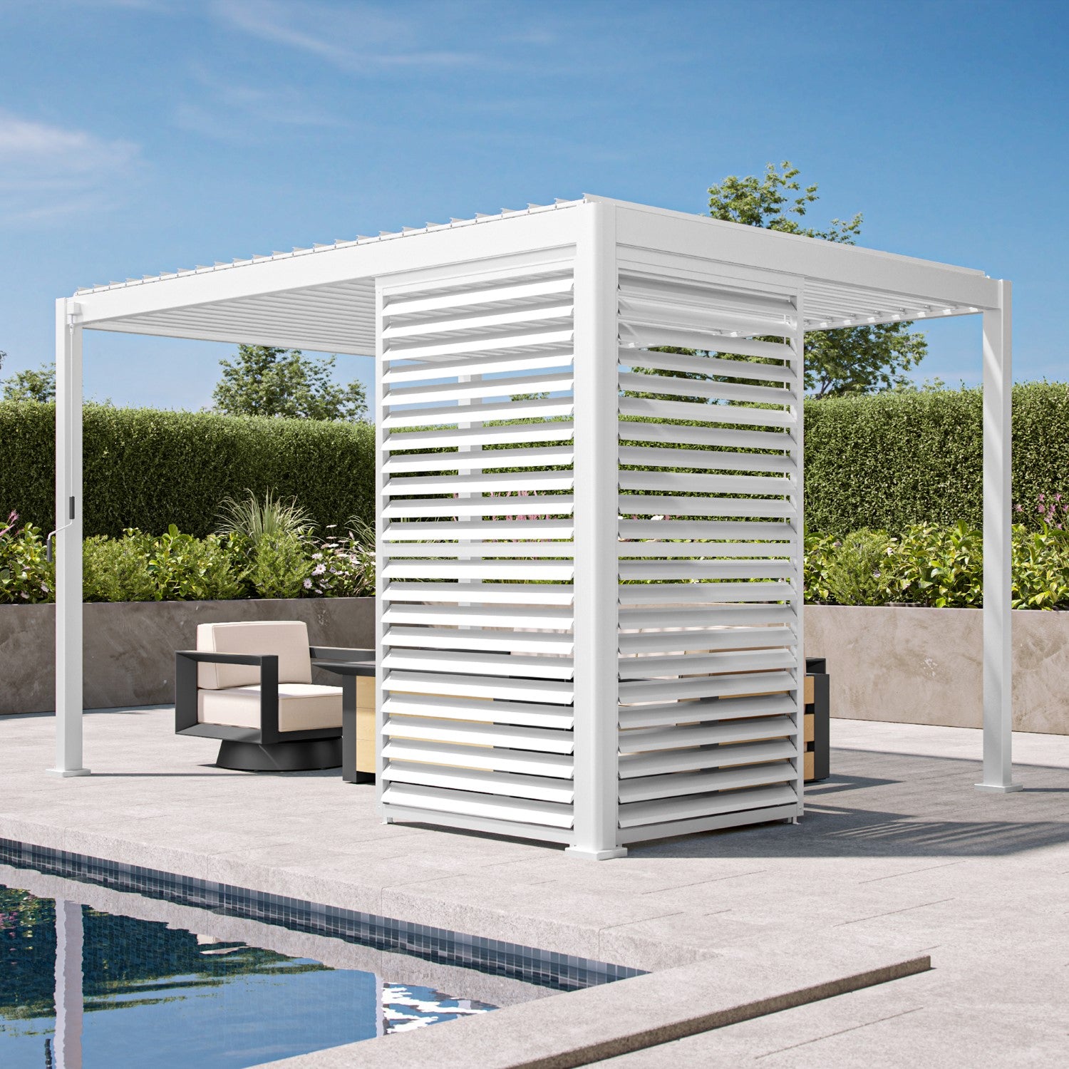 111 Accessory - 1/3 13' White shutter wall