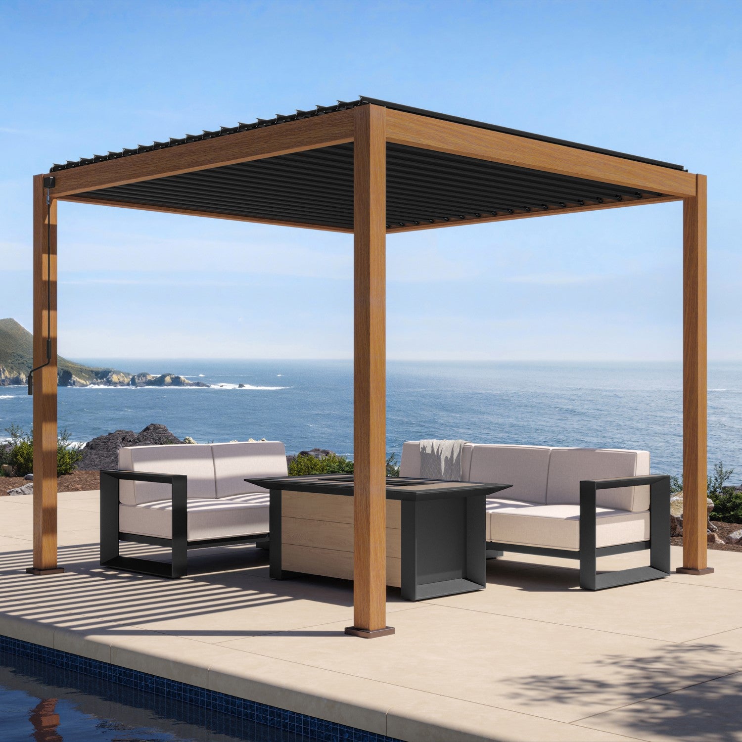 MIRADOR 111S 10'x10' CHERRY OAK PERGOLA