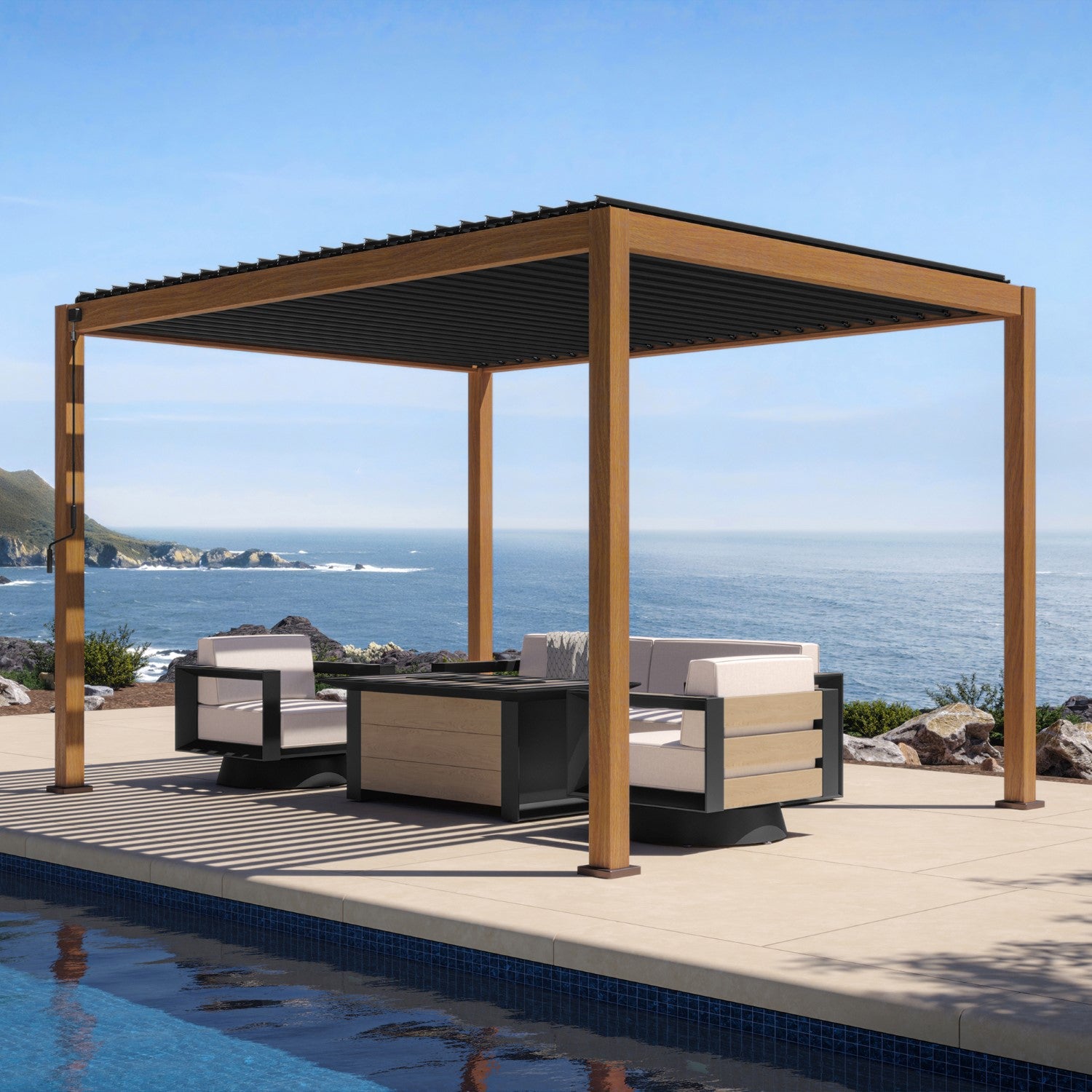 MIRADOR 111S 10'x13' CHERRY OAK PERGOLA