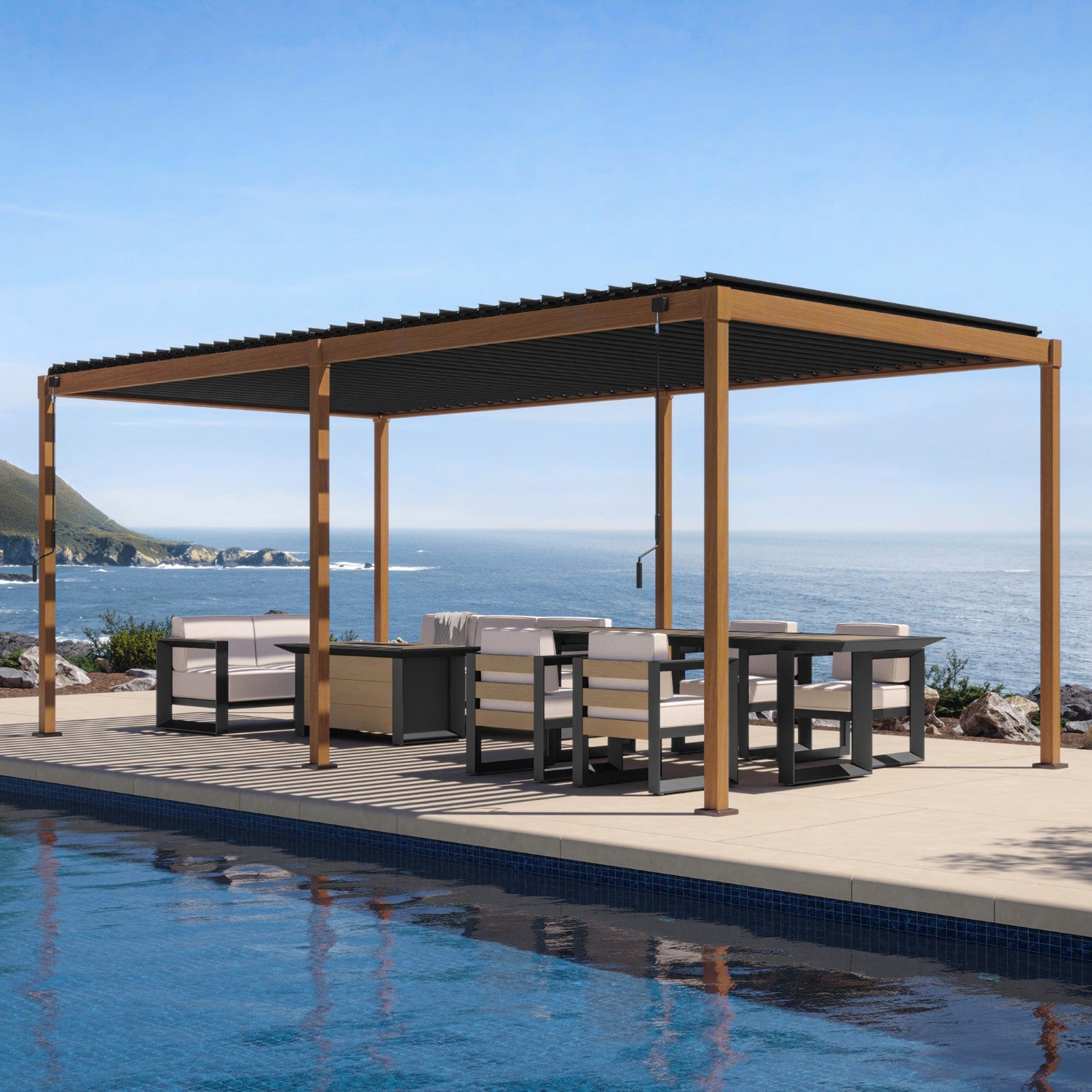 MIRADOR 111S 10'x20' CHERRY OAK PERGOLA
