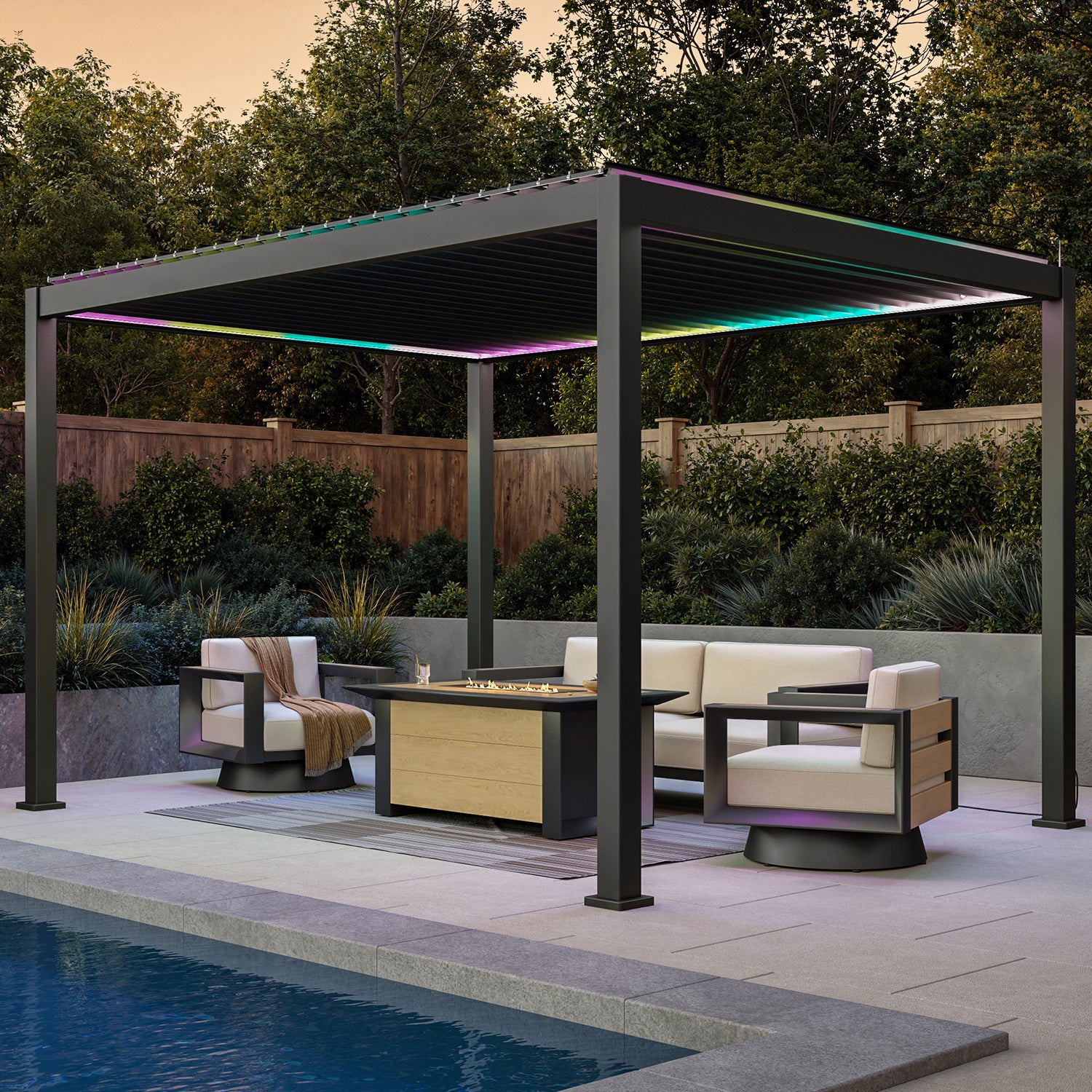 リエルパーテーション MIRADOR 111S E-motion 10'x13' PERGOLA | ALUMINIUM LOUVERED PERGOLA