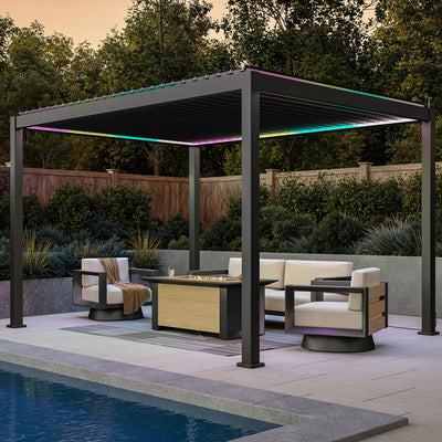 MIRADOR 111S E-MOTION 10'x13' CHARCOAL PERGOLA