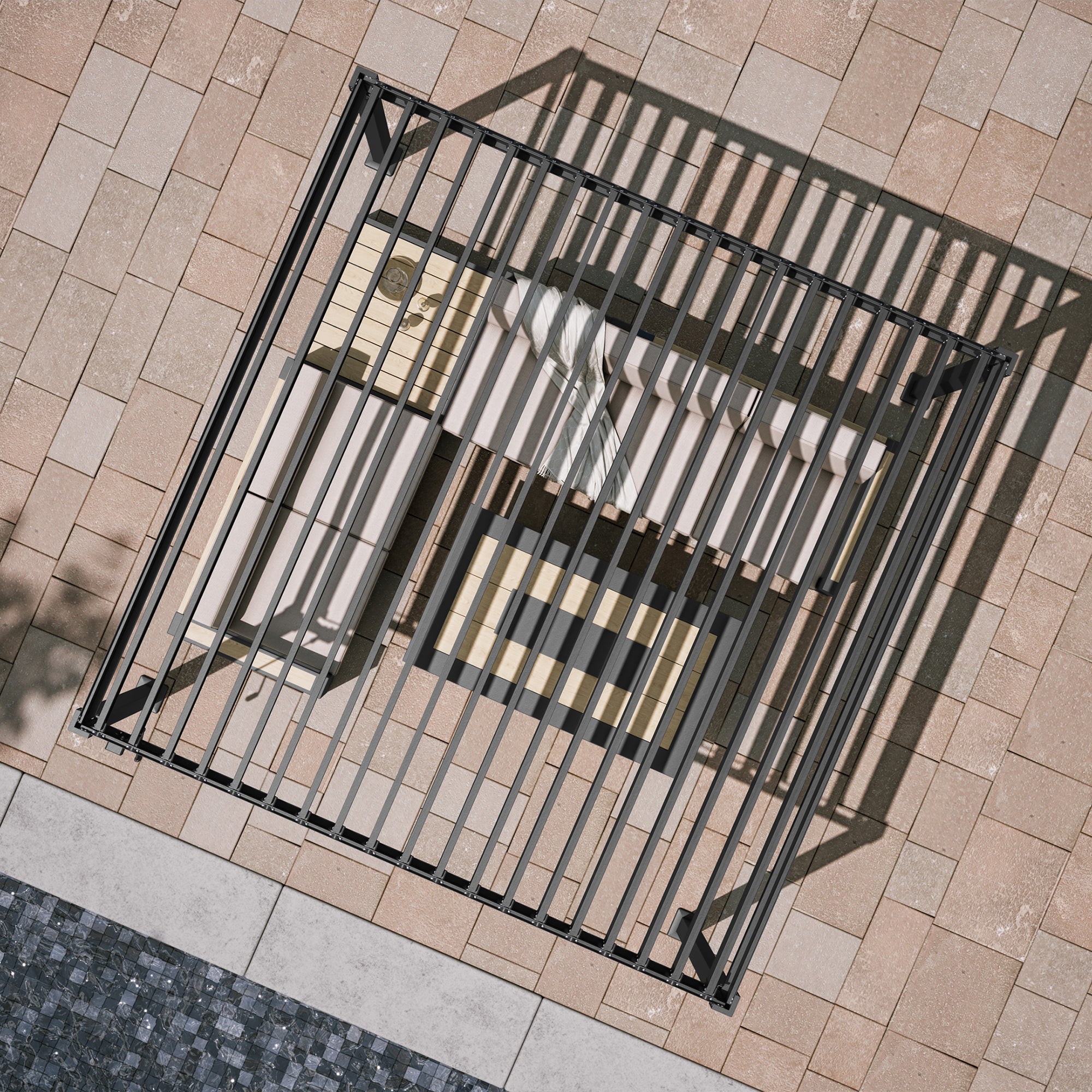 MIRADOR 80S 10'x10' LATTE PERGOLA