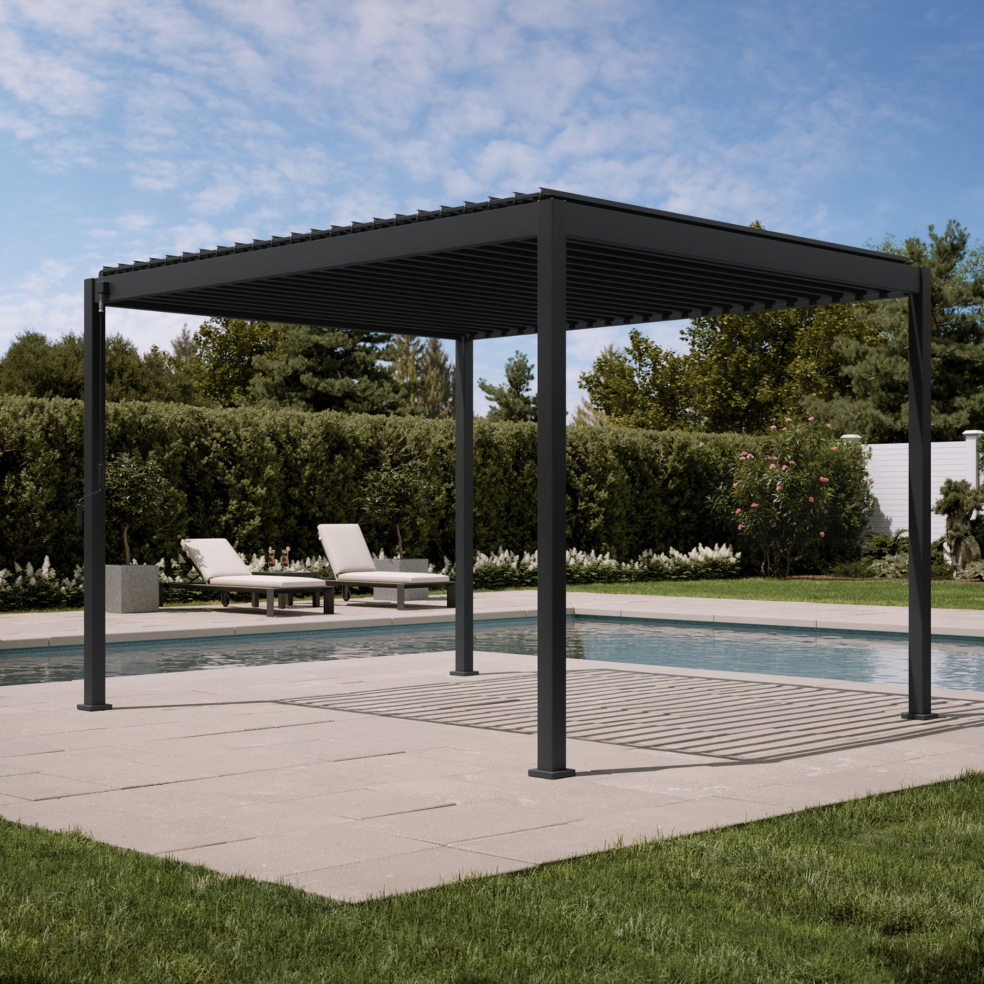 MIRADOR 88S 10'x12' CHARCOAL PERGOLA | LOUVERED ALUMINIUM PERGOLA