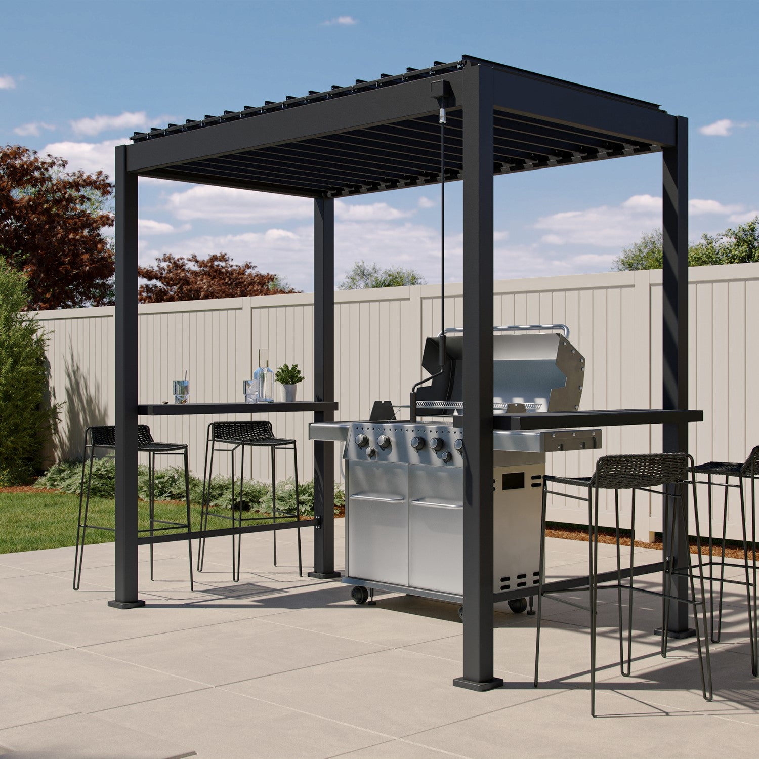 88 Grill Pergola LOUVERED ALUMINIUM PERGOLA - Main Image