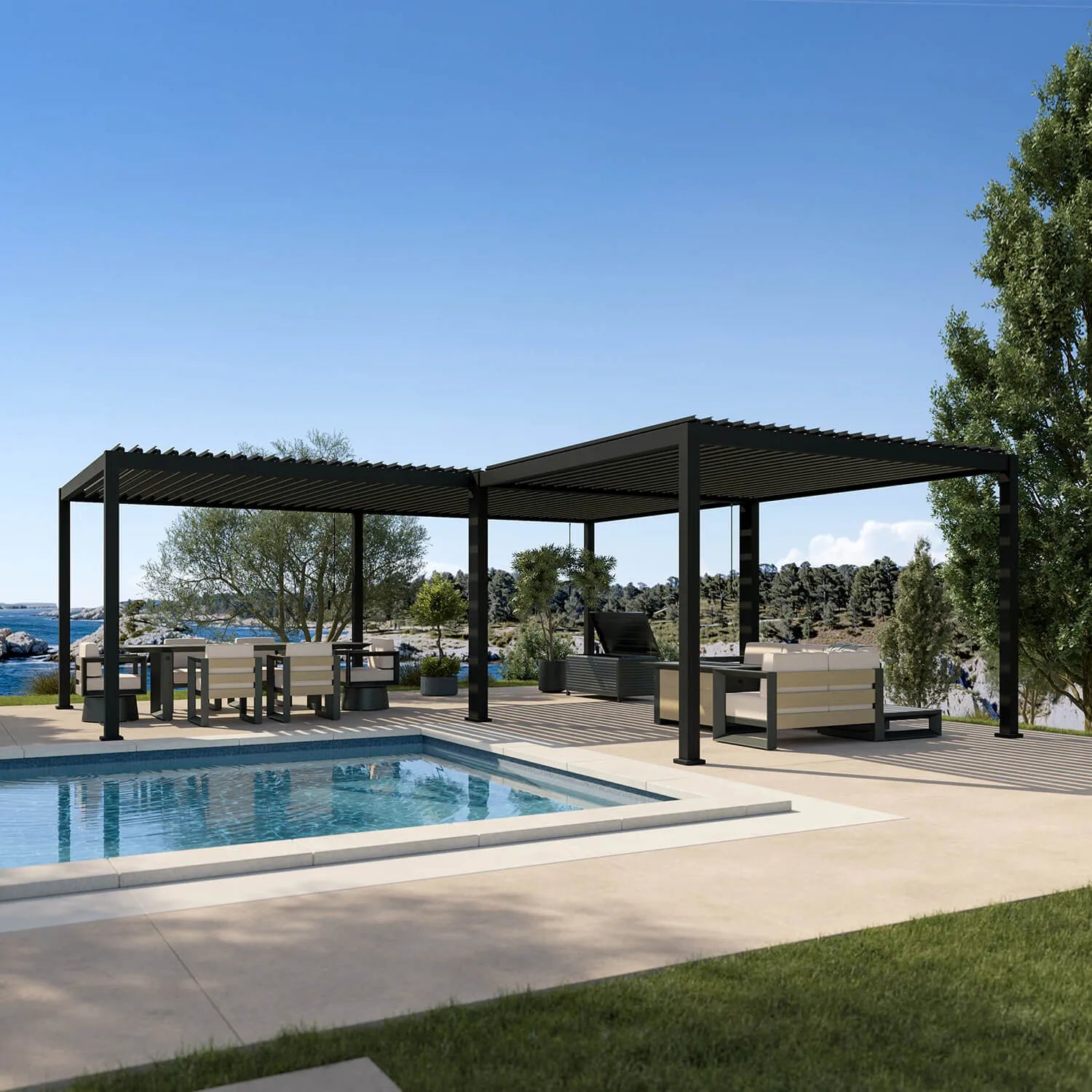 MIRADOR 111DA 24'x24' (L) SHAPE PERGOLA