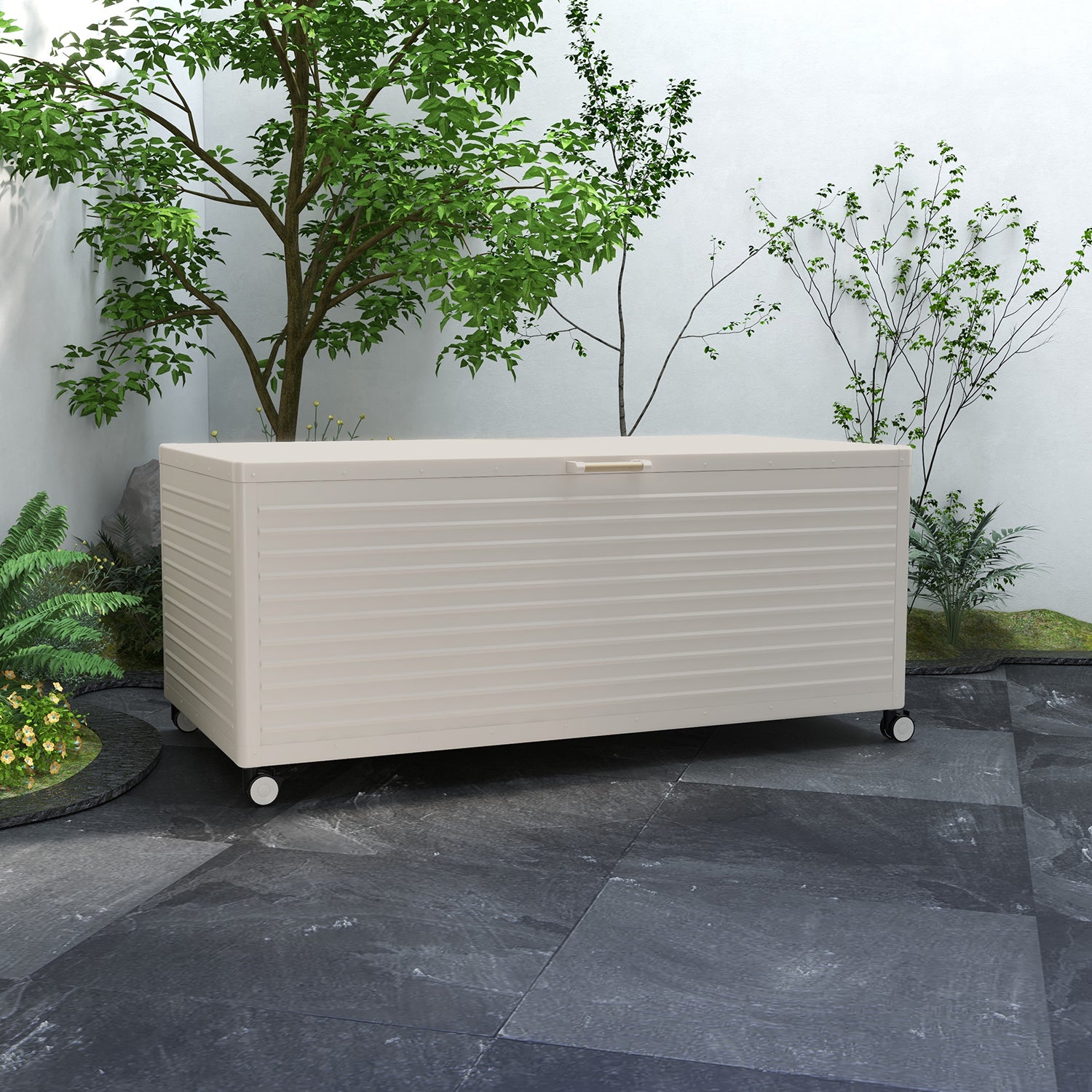 Mirador Outdoor Storage Series - Deck box horizon - 281 US Gallon - Latte