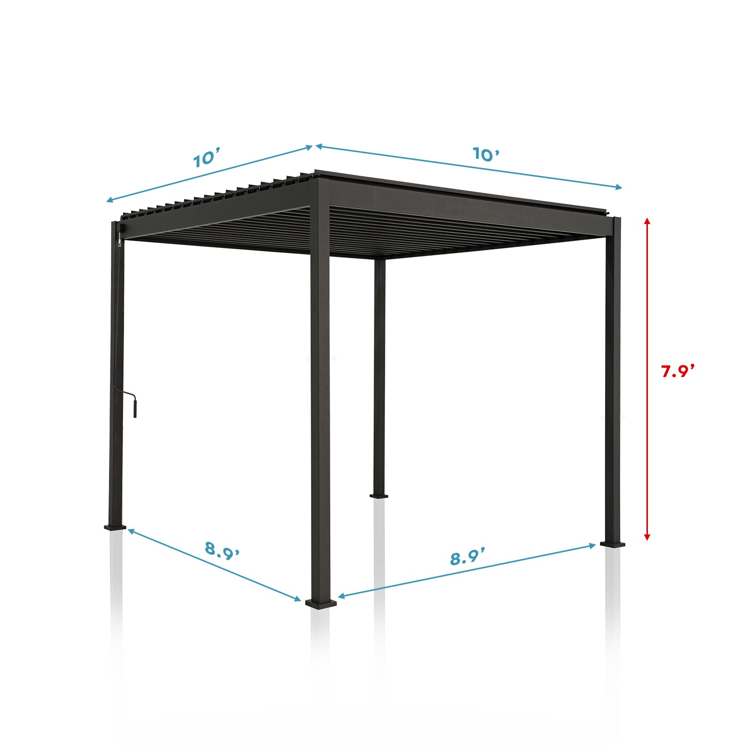 MIRADOR 80S 10'x10' CHARCOAL PERGOLA