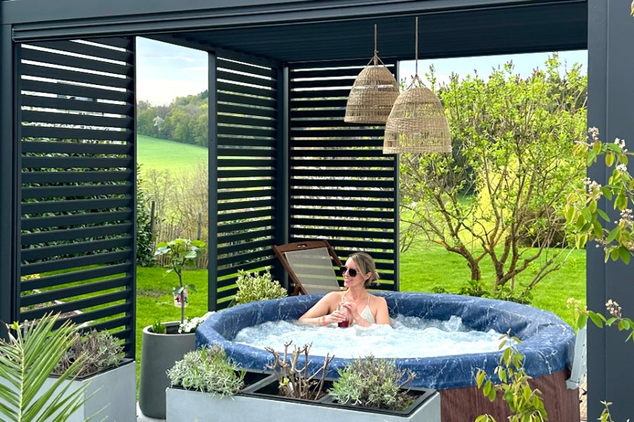 hot tub under the pergola