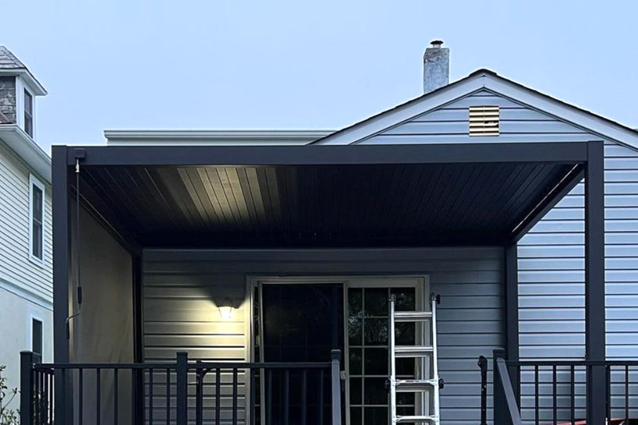 pergola with pull down screen