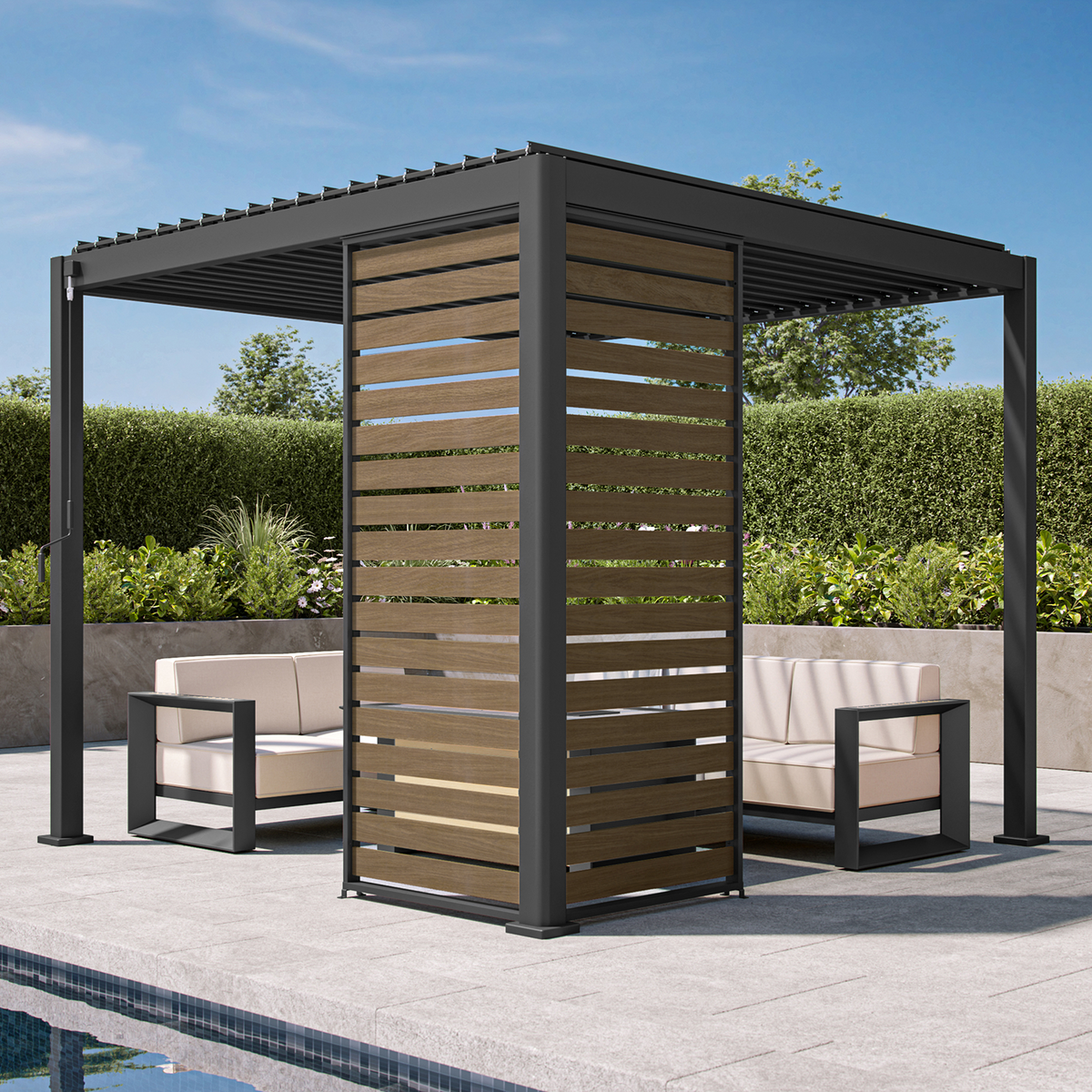 111 Accessory - 1/3 10' Brown Ebony Panorama Deco Wall