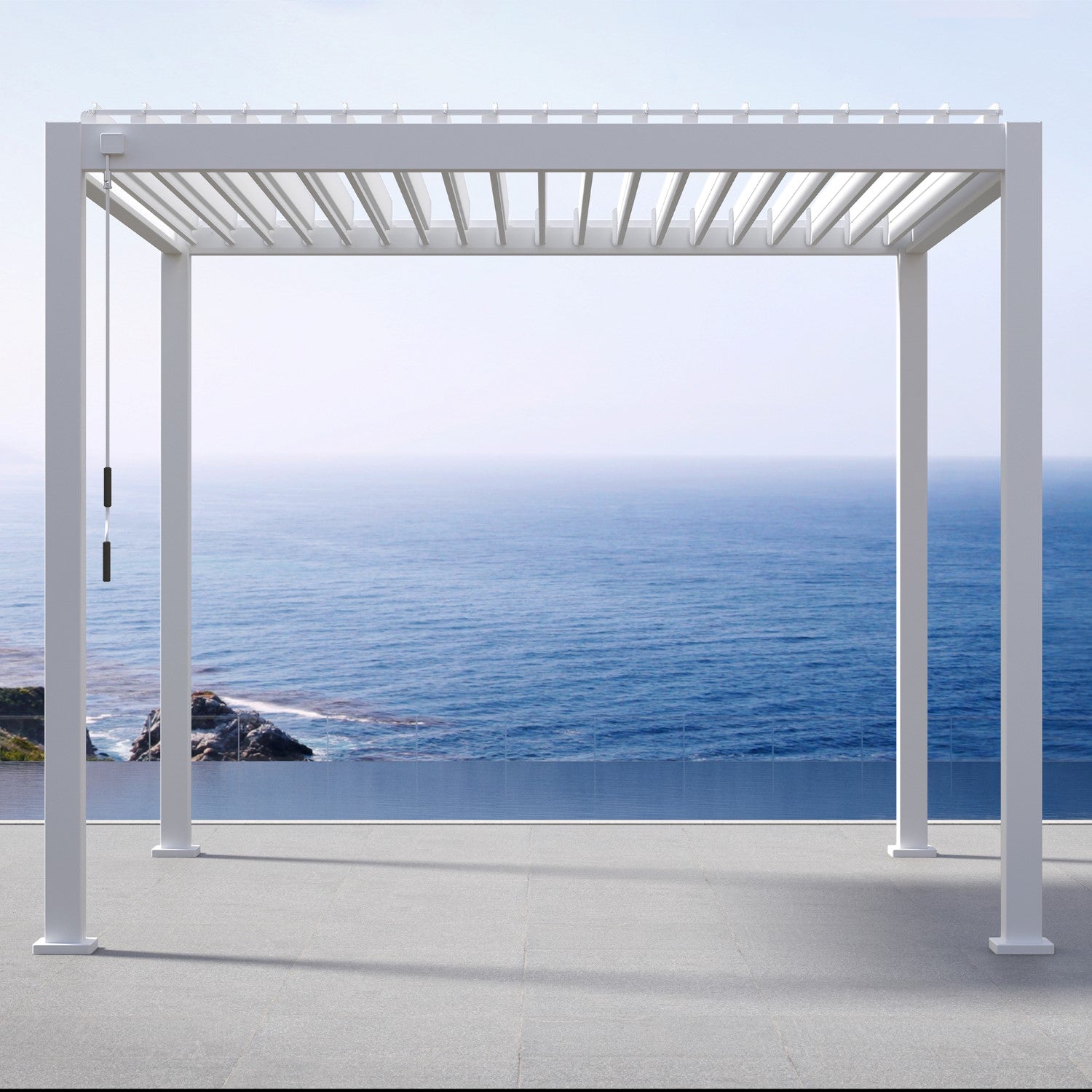 MIRADOR 111DA 10'x10' WHITE PERGOLA | ALUMINUM LOUVERED PERGOLA
