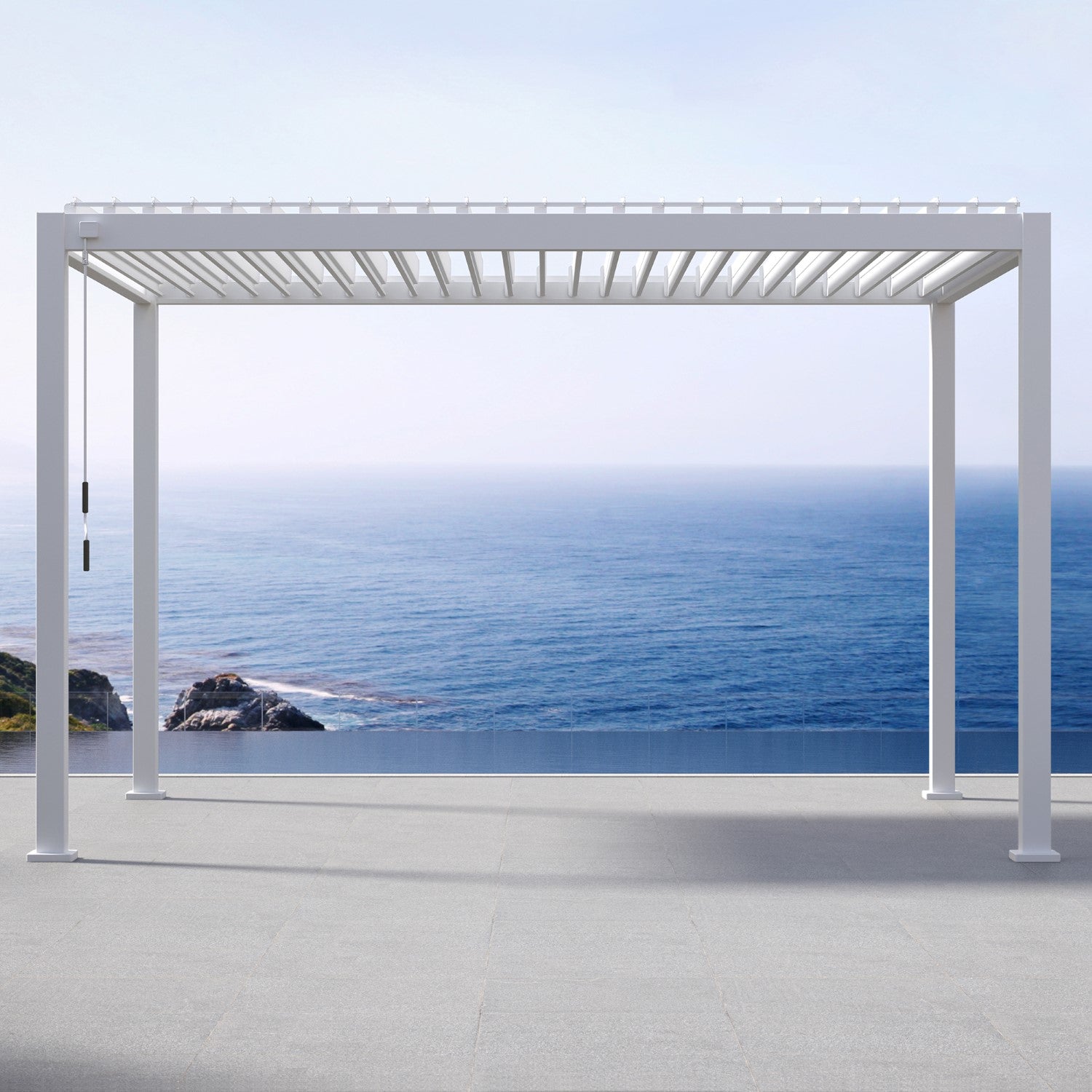 MIRADOR 111DA 10'x13' WHITE PERGOLA | LOUVERED ALUMINUM PERGOLA