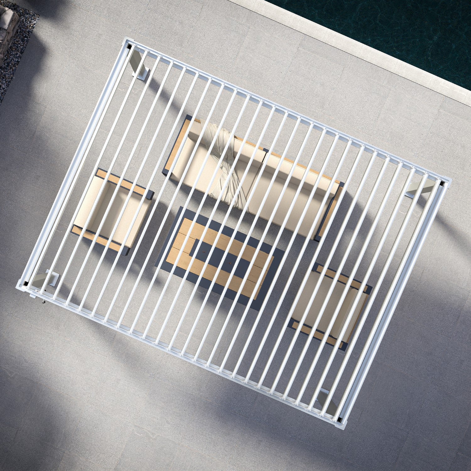 MIRADOR 111DA 10'x13' CHARCOAL PERGOLA | LOUVERED ALUMINUM PERGOLA