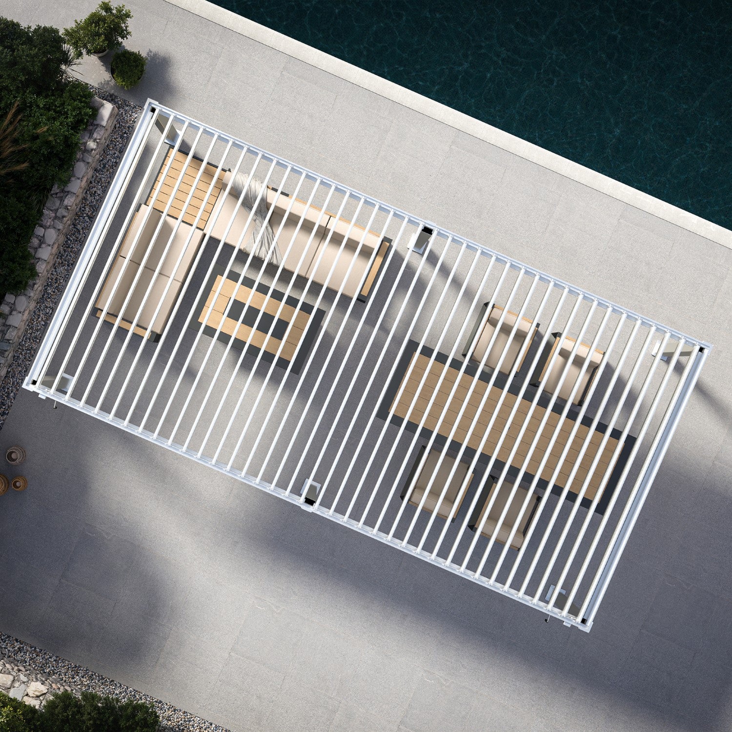 MIRADOR 111DA 10'x20' WHITE PERGOLA | ALUMINUM LOUVERED PERGOLA
