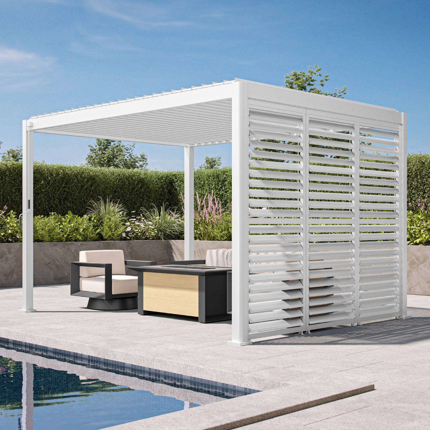 111 Accessory - 1/3 10' White shutter wall