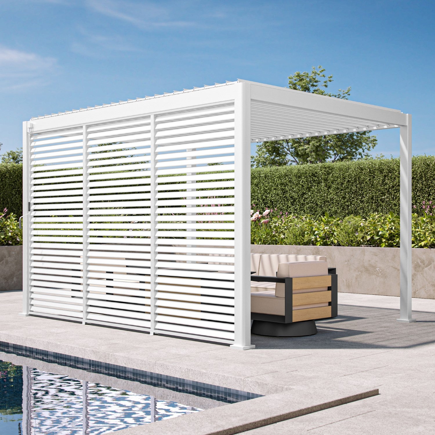 111 Accessory - 1/3 13' White Fixed shutter wall