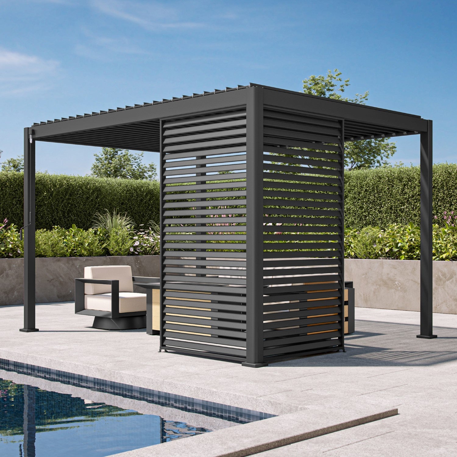 111 Accessory - 1/3 13' White Fixed shutter wall