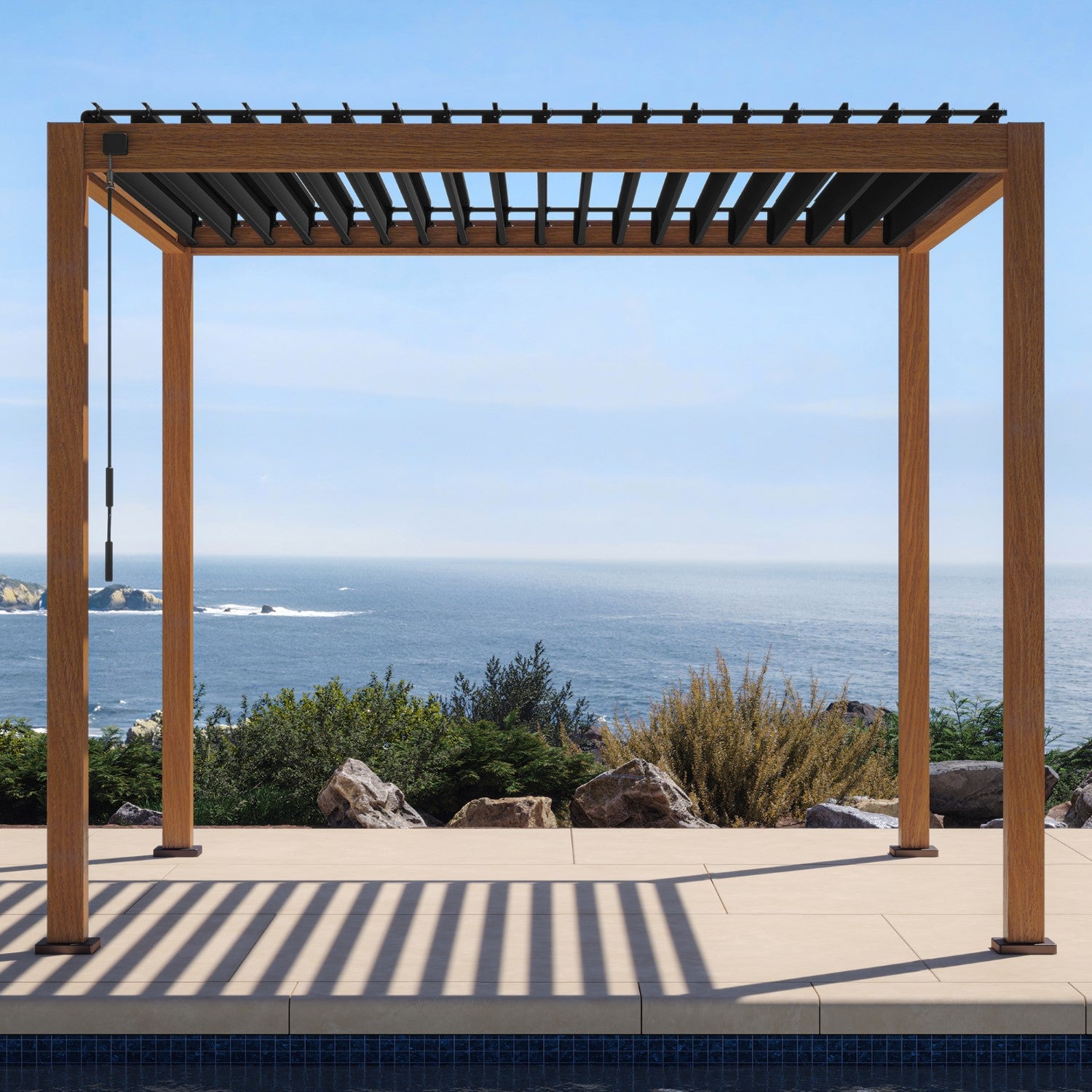 MIRADOR 111S 10'x10' CHERRY OAK PERGOLA | Takasho Series
