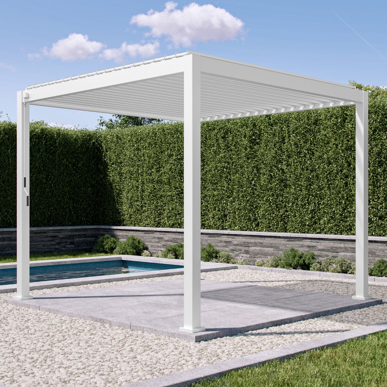 MIRADOR 111S 10'x13' WHITE PERGOLA | LOUVERED ALUMINIUM PERGOLA