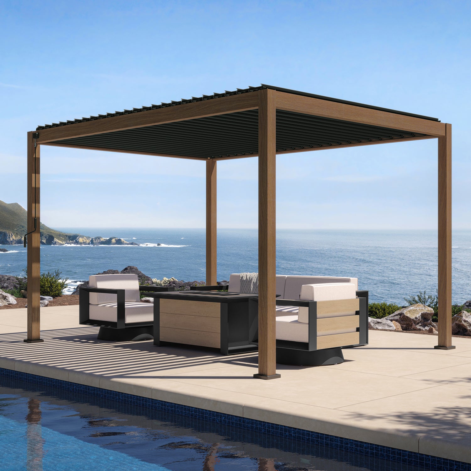 Mirador 111S 10'x13' Takasho-Brown Ebony Pergola