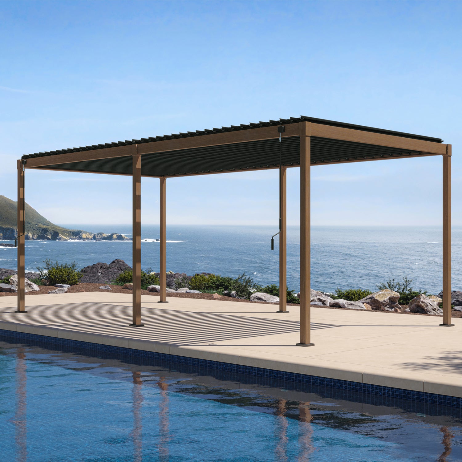 Mirador 111S 10'x20' Takasho-Brown Ebony Pergola