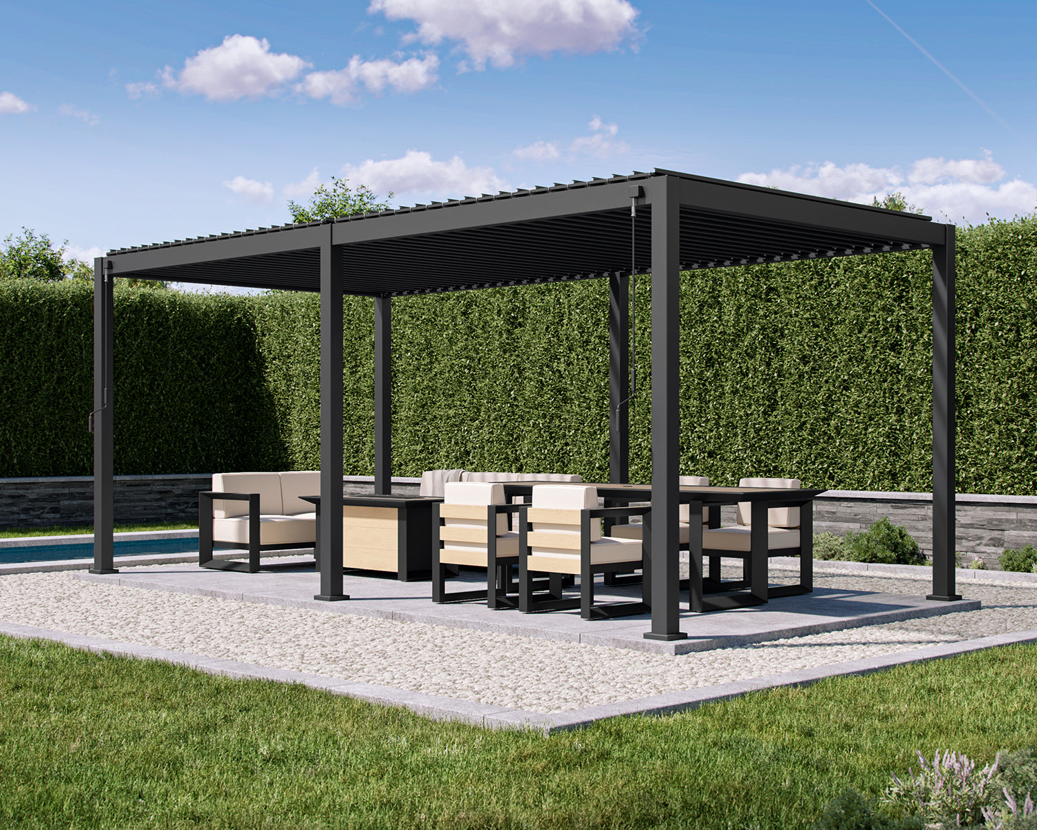 Mirador 111S 10'x20' Takasho-Brown Ebony Pergola