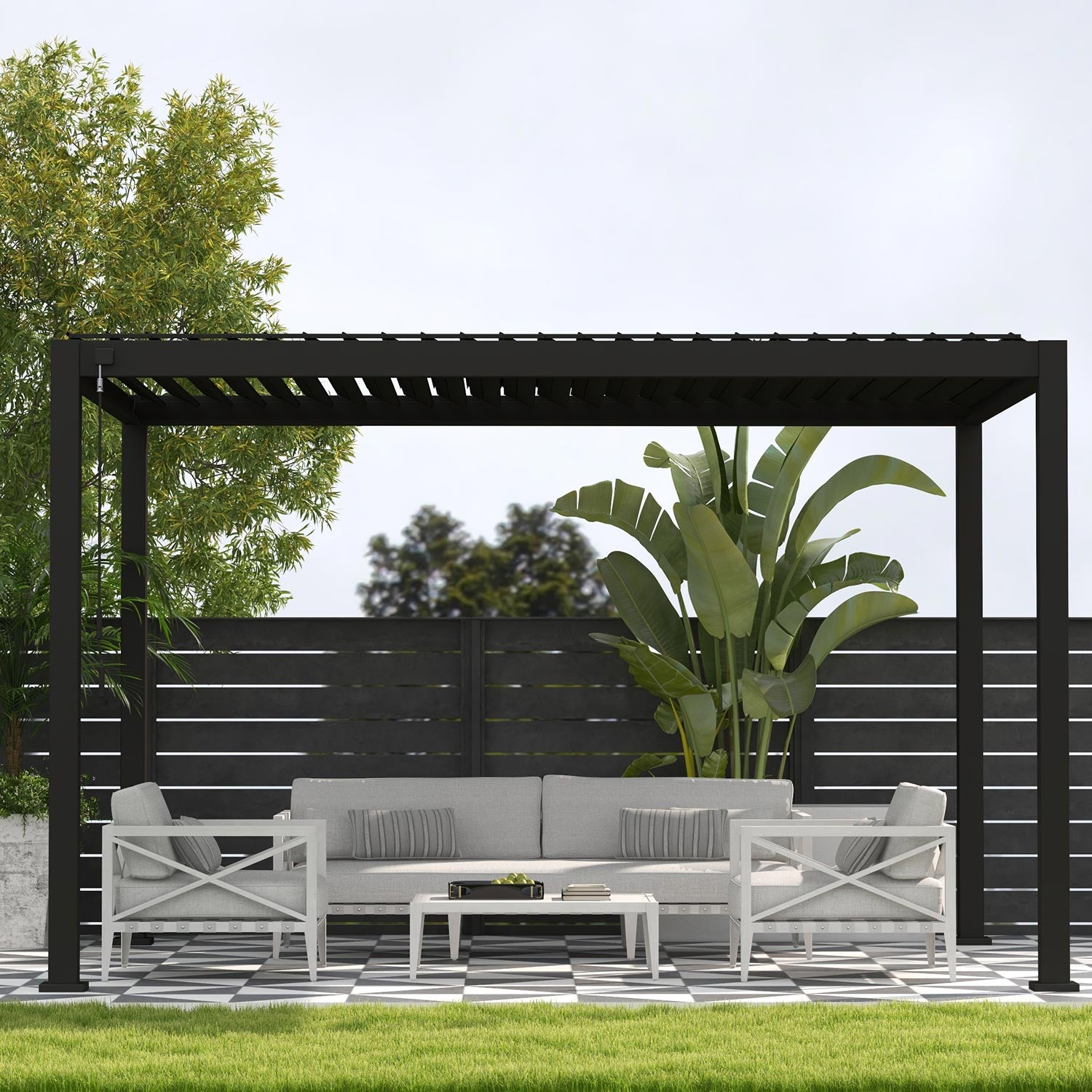 Bundle Set - Mirador 7-piece dinning set + 111S Pergola 10*13