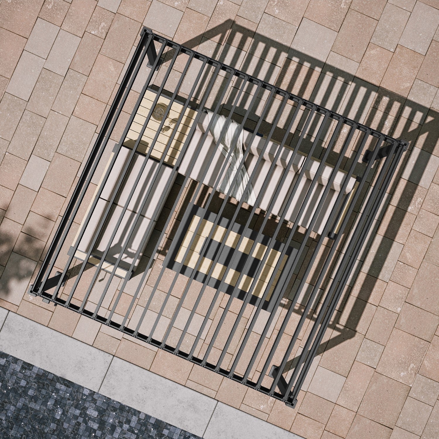 MIRADOR 80S 10'x10' CHARCOAL PERGOLA