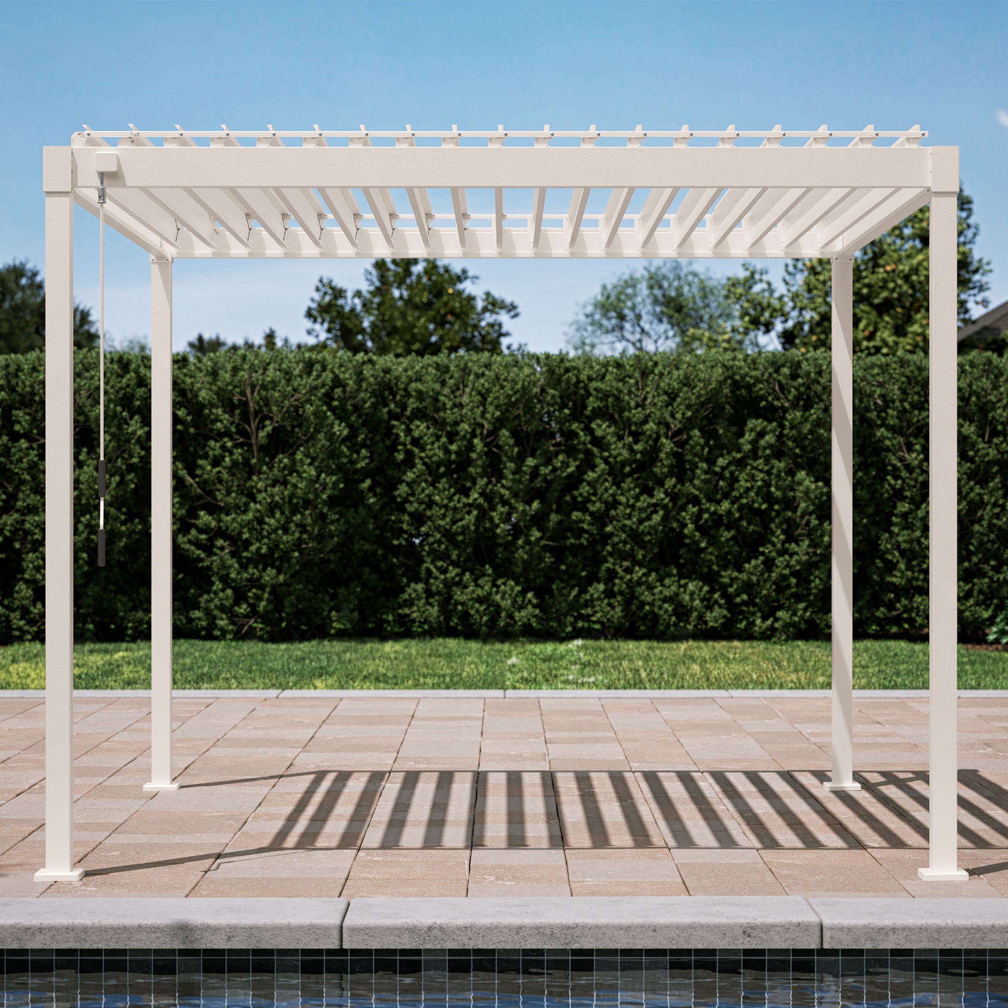 MIRADOR 80S 10'x10' LATTE PERGOLA | ALUMINUM LOUVERED PERGOLA