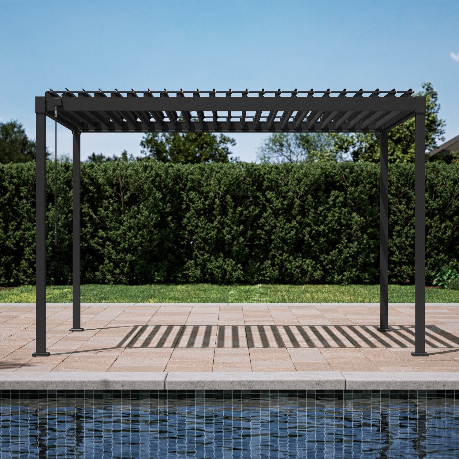 MIRADOR 80S 10'x12' CHARCOAL PERGOLA | ALUMINUM LOUVERED PERGOLA