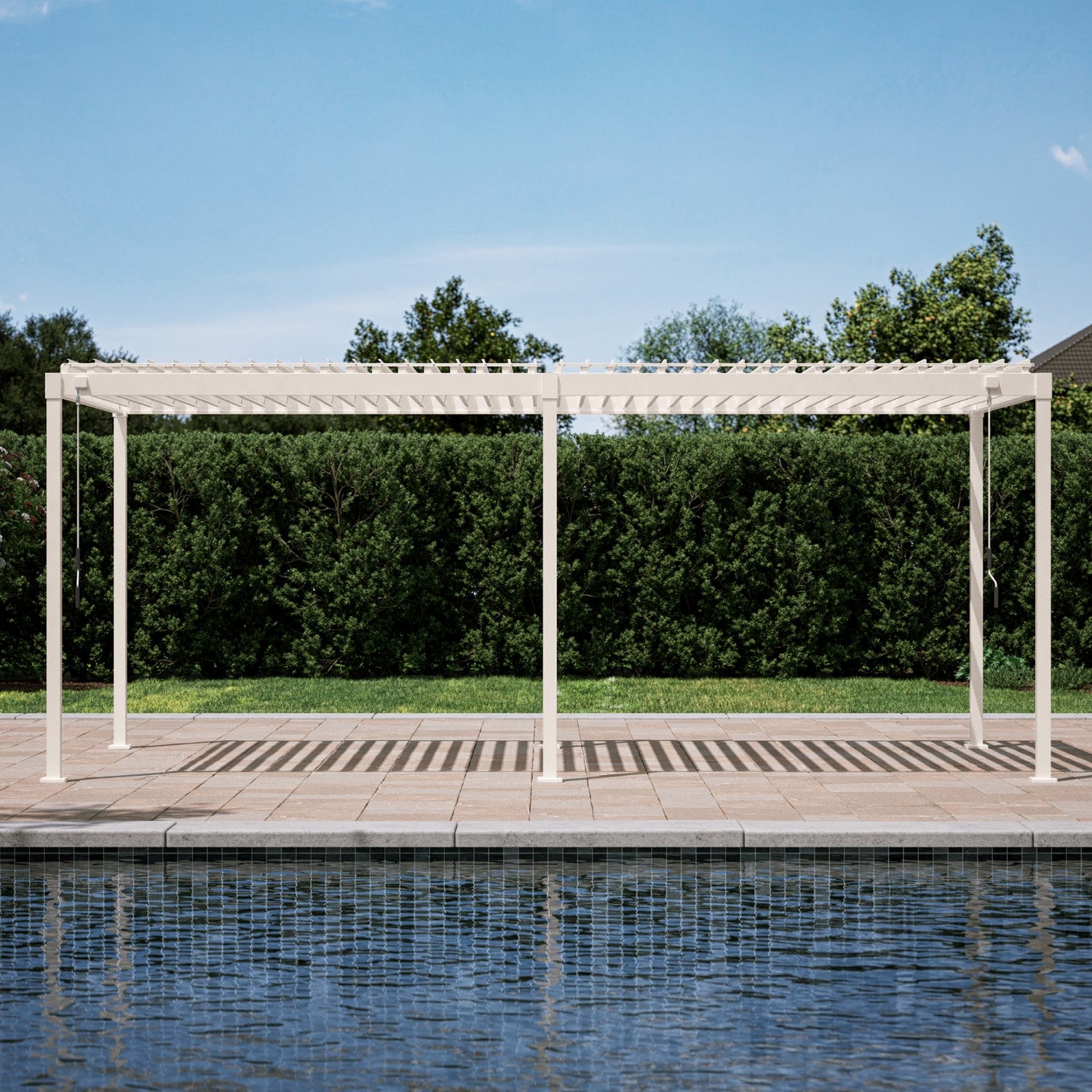 リエルパーテーション MIRADOR 80S 10'x20' LATTE PERGOLA | ALUMINUM LOUVERED PERGOLA