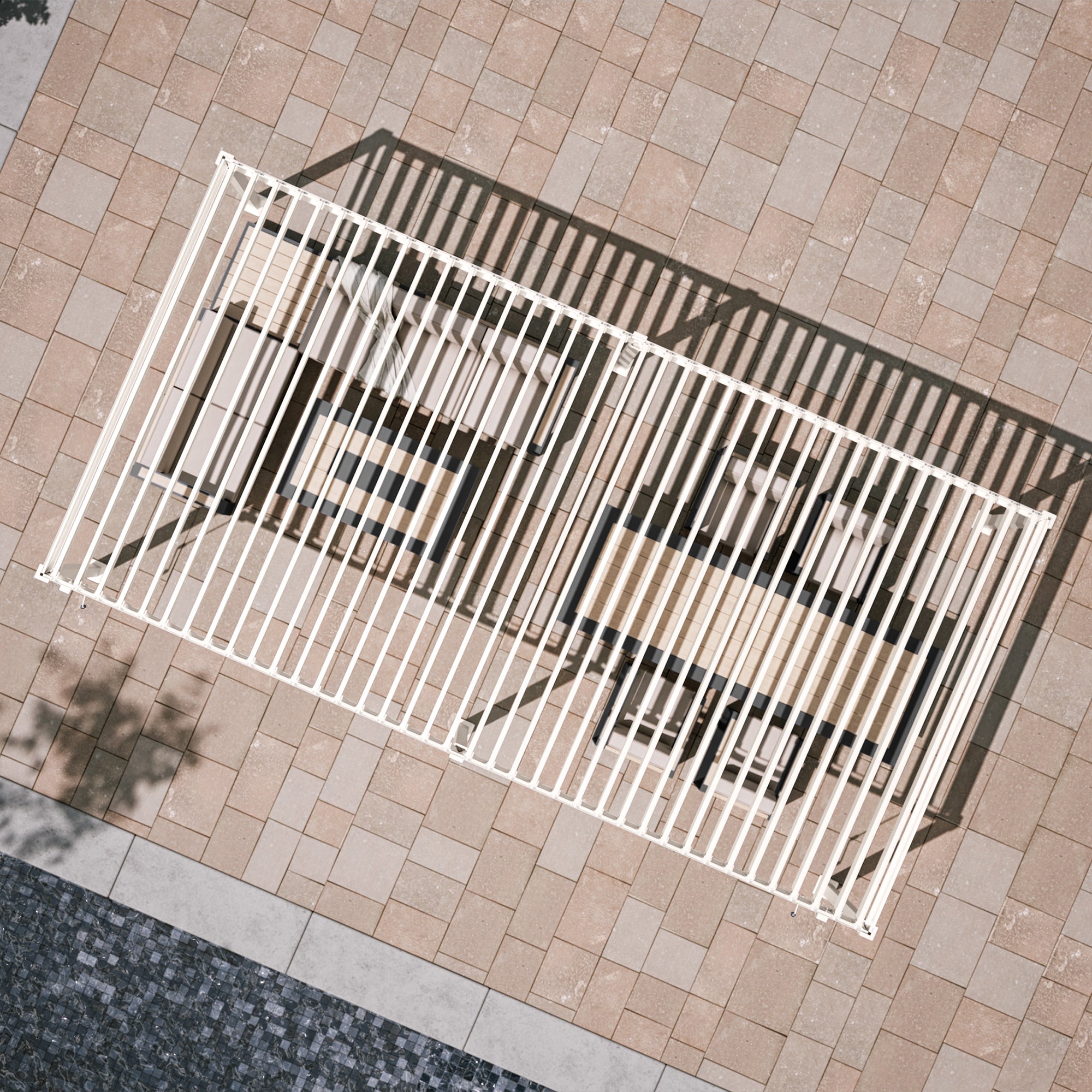 MIRADOR 80S 10'x20' CHARCOAL PERGOLA | ALUMINUM LOUVERED PERGOLA