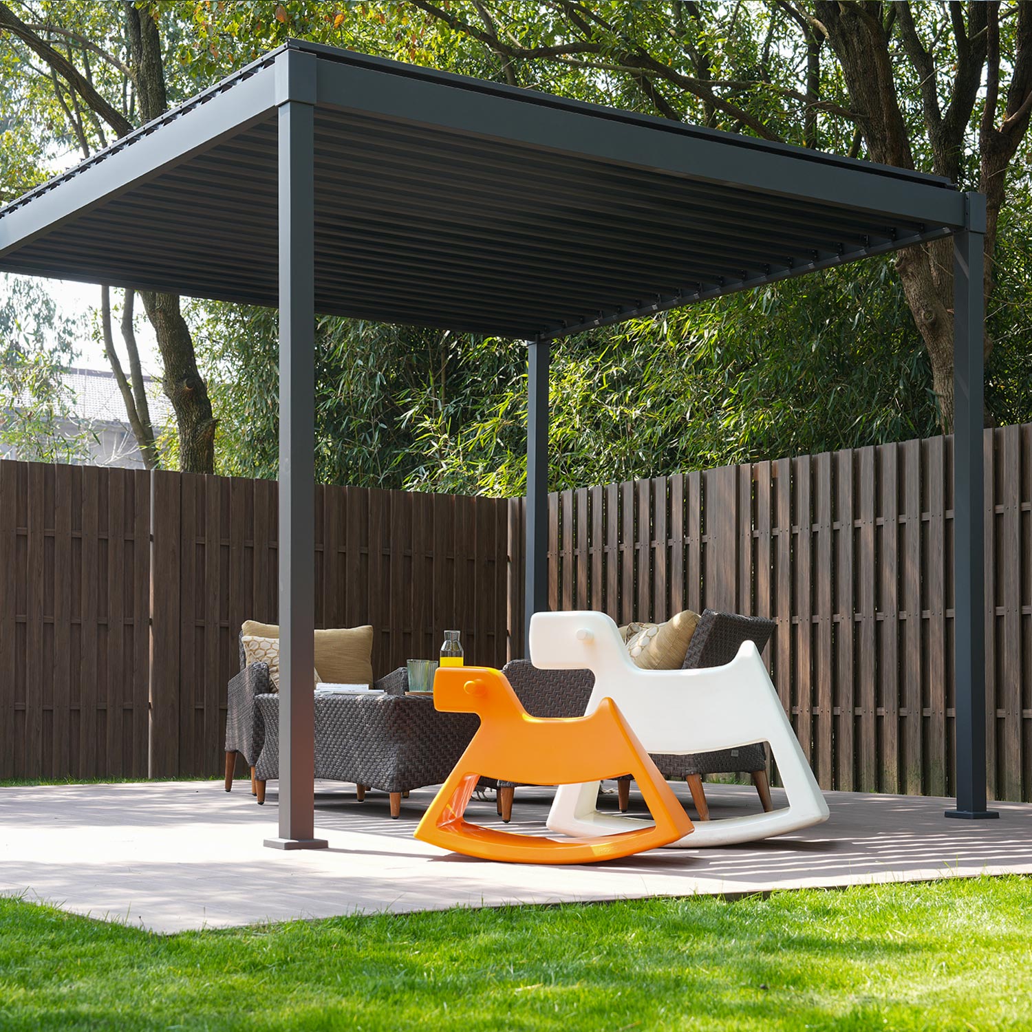 MIRADOR 80S 10'x10' CHARCOAL PERGOLA