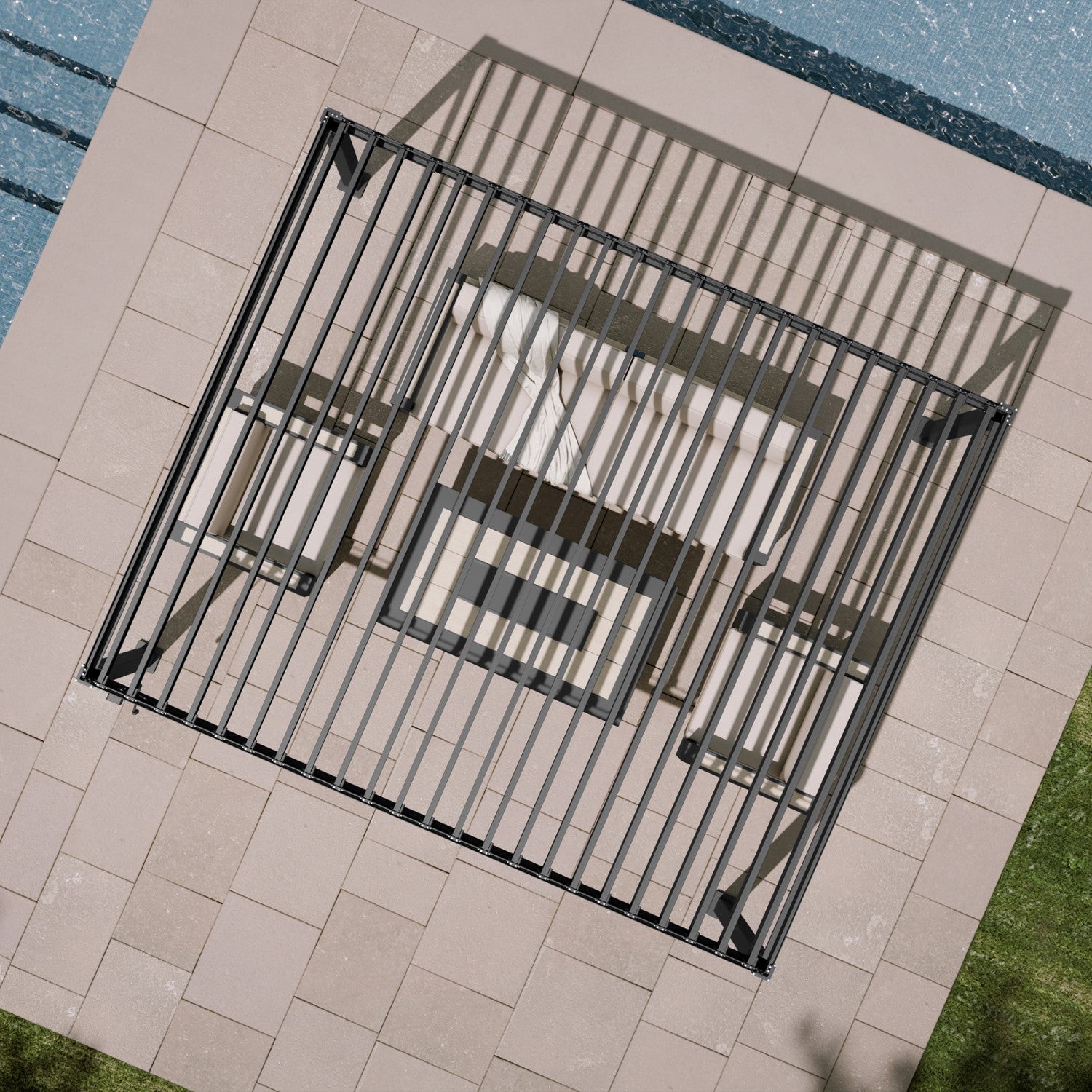MIRADOR 88S 10'x12' CHARCOAL PERGOLA | LOUVERED ALUMINIUM PERGOLA