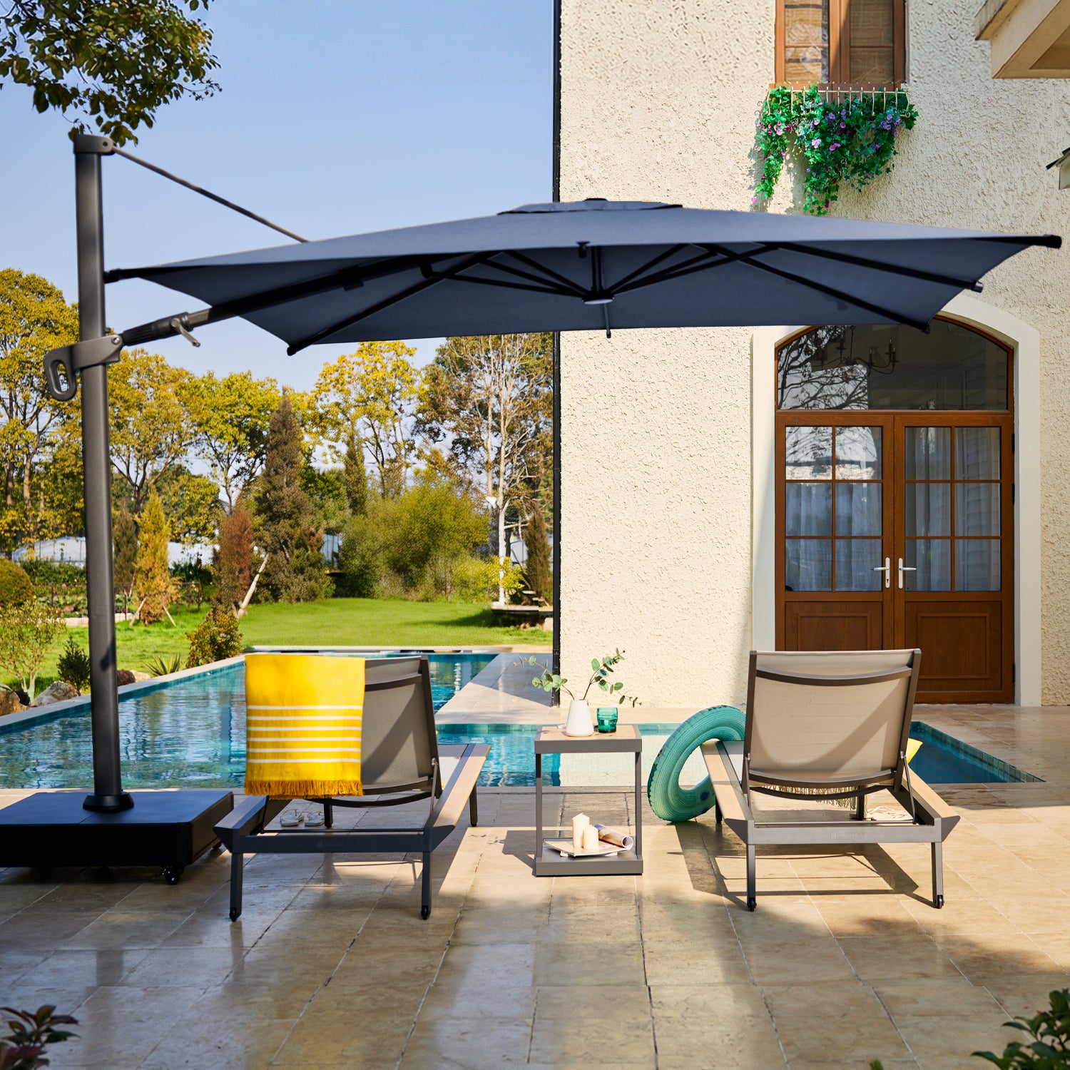 Mirador Novara 10'x10' Cantilever Umbrella Mushroom Color