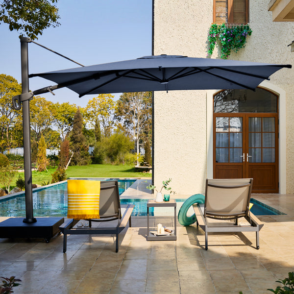 Mirador Novara 10'x10' Cantilever Indigo Color Mushroom