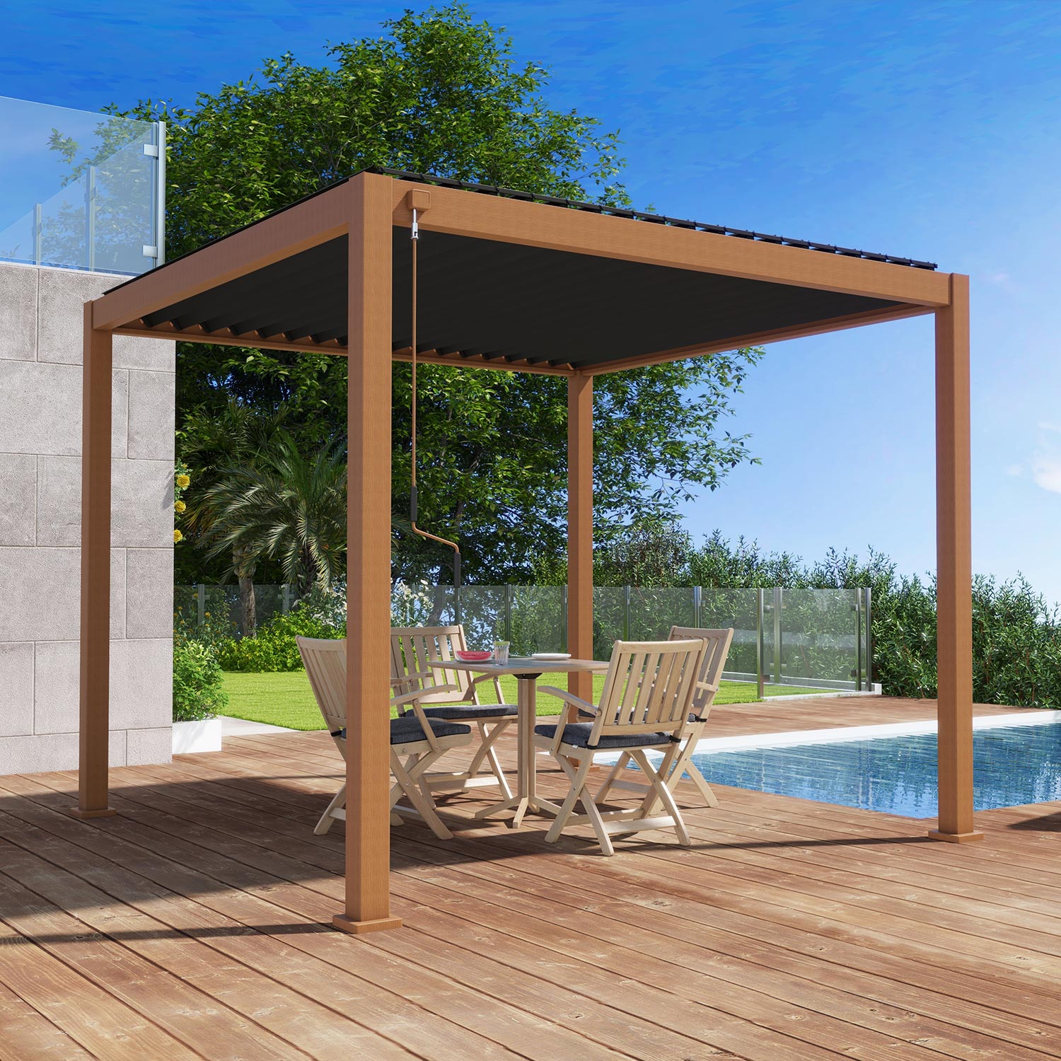 MIRADOR 111S 10'x10' CHERRY OAK PERGOLA