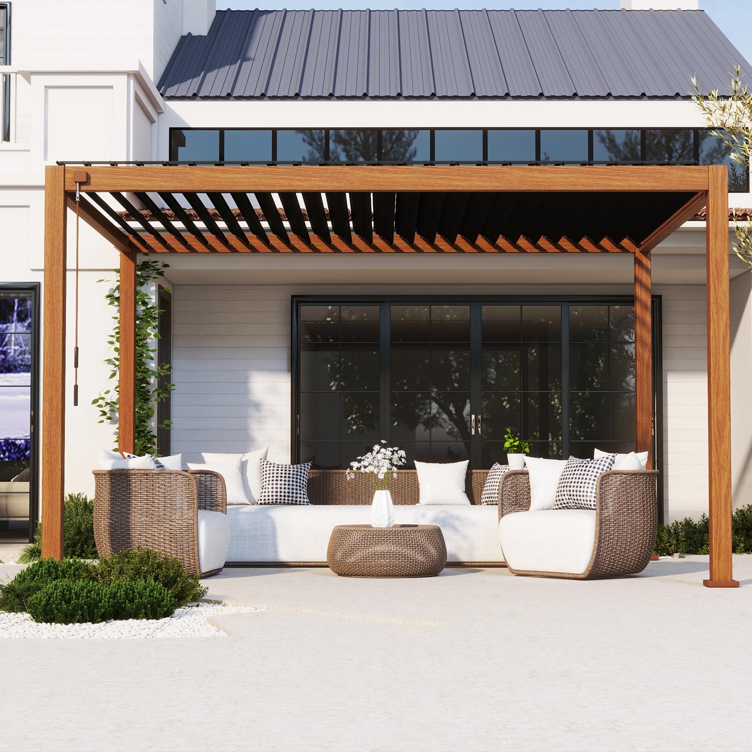 MIRADOR 111S 10'x13' CHERRY OAK PERGOLA