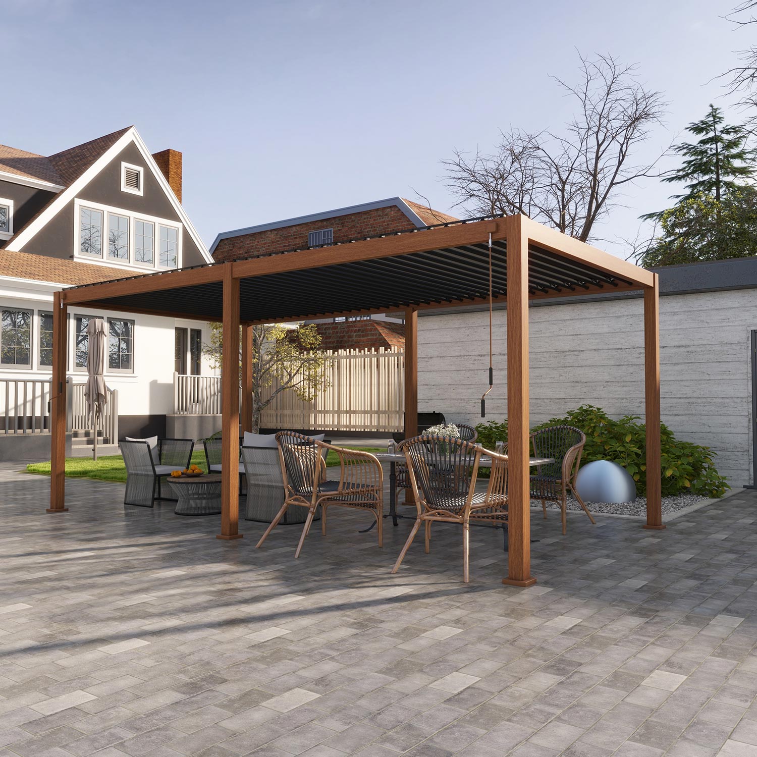 MIRADOR 111S 10'x20' CHERRY OAK PERGOLA
