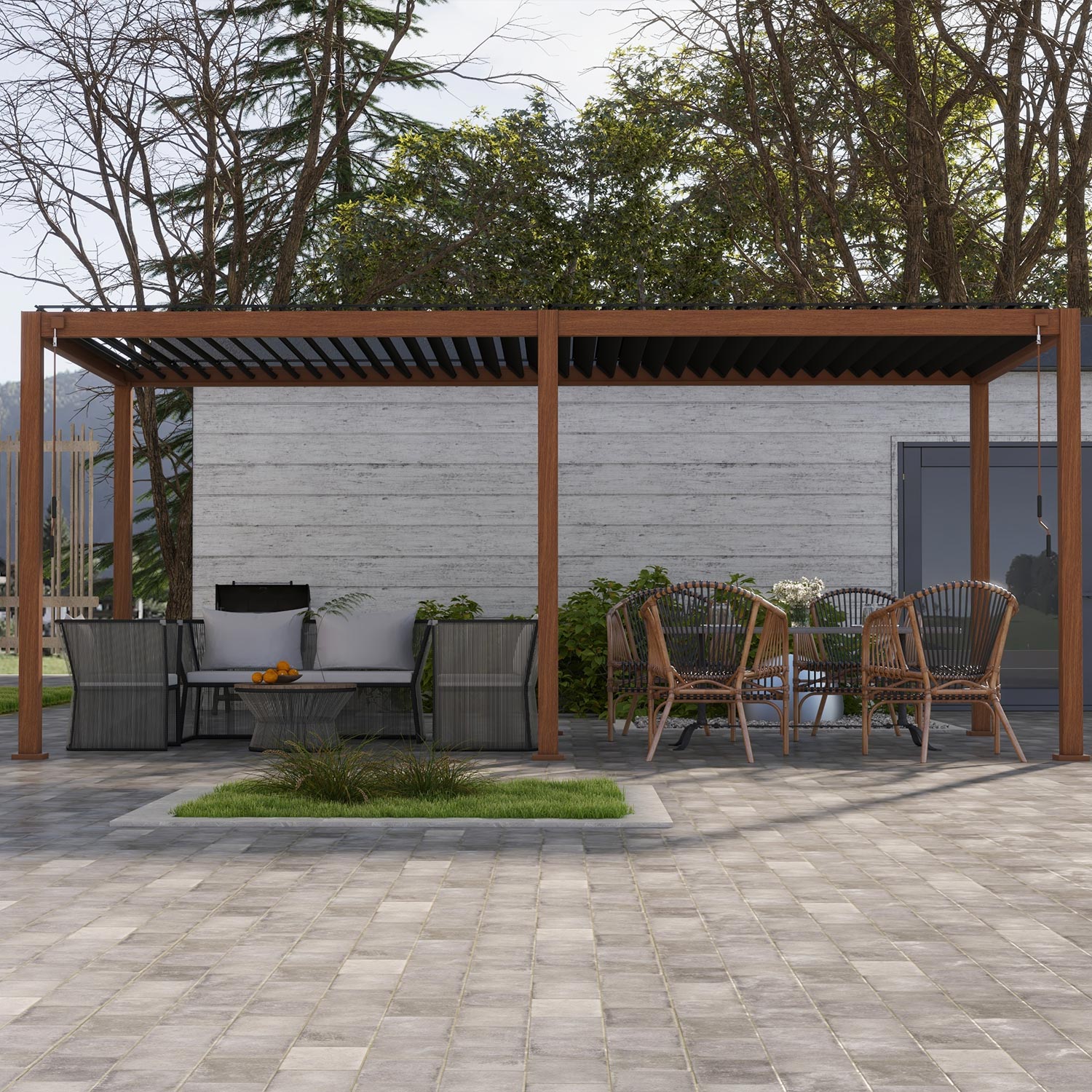 MIRADOR 111S 10'x20' CHERRY OAK PERGOLA