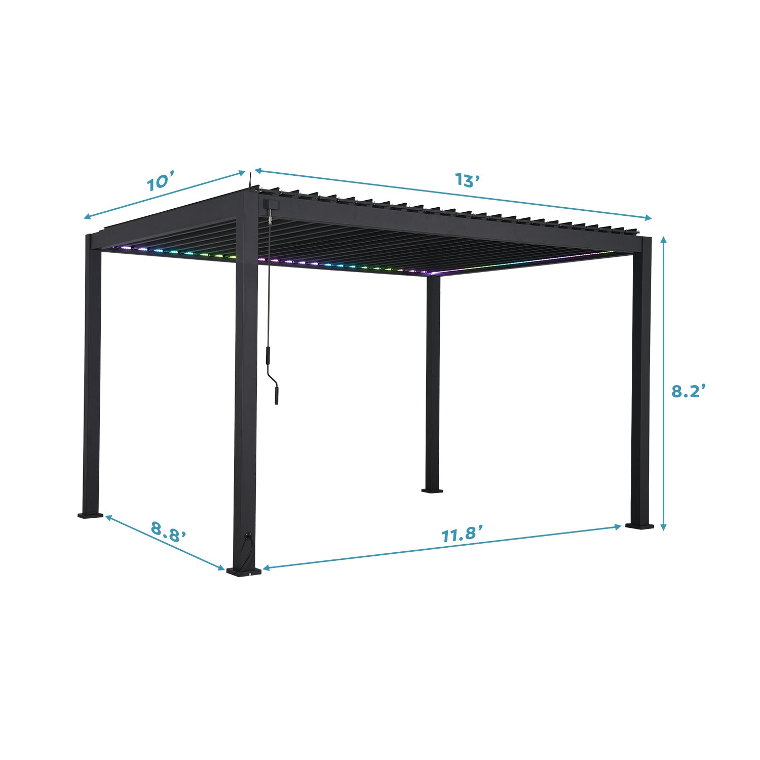 MIRADOR 111S 10'x13' PERGOLA WITH LED STRIP LIGHTS